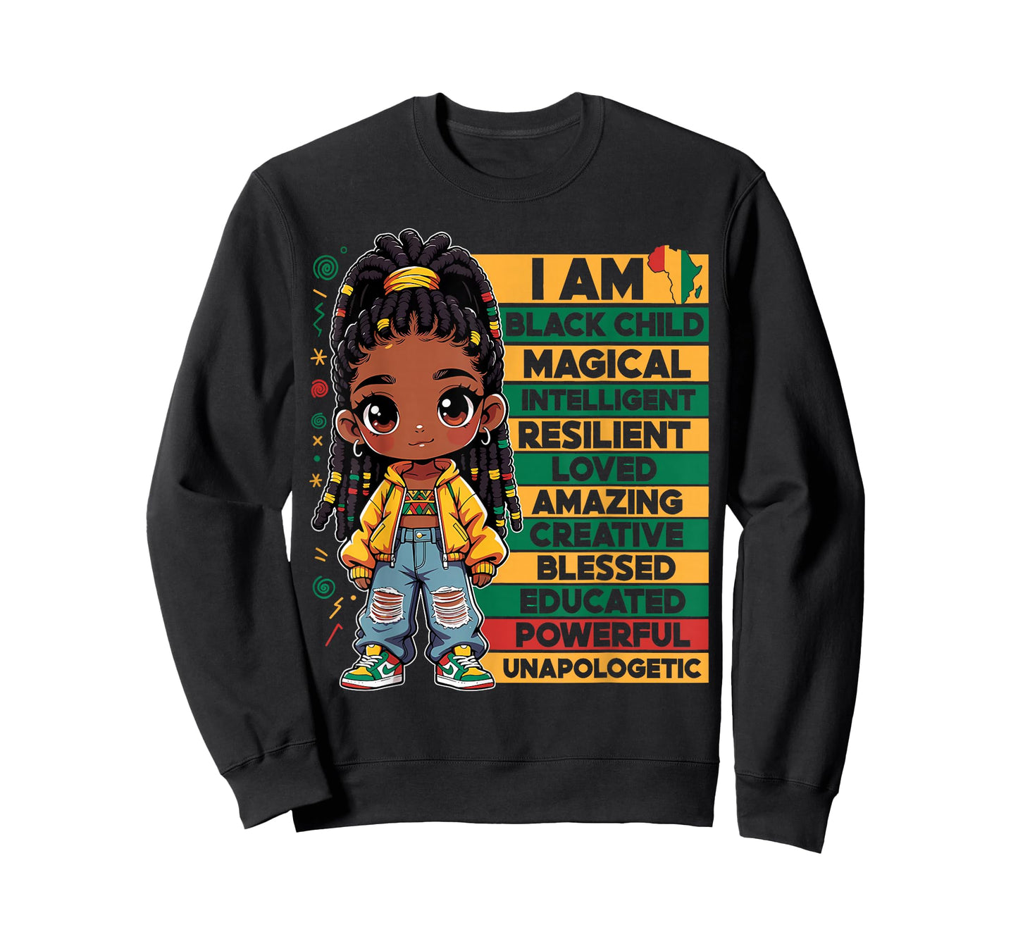 I Am Black History Kids African American Girls Women Melanin T-Shirt