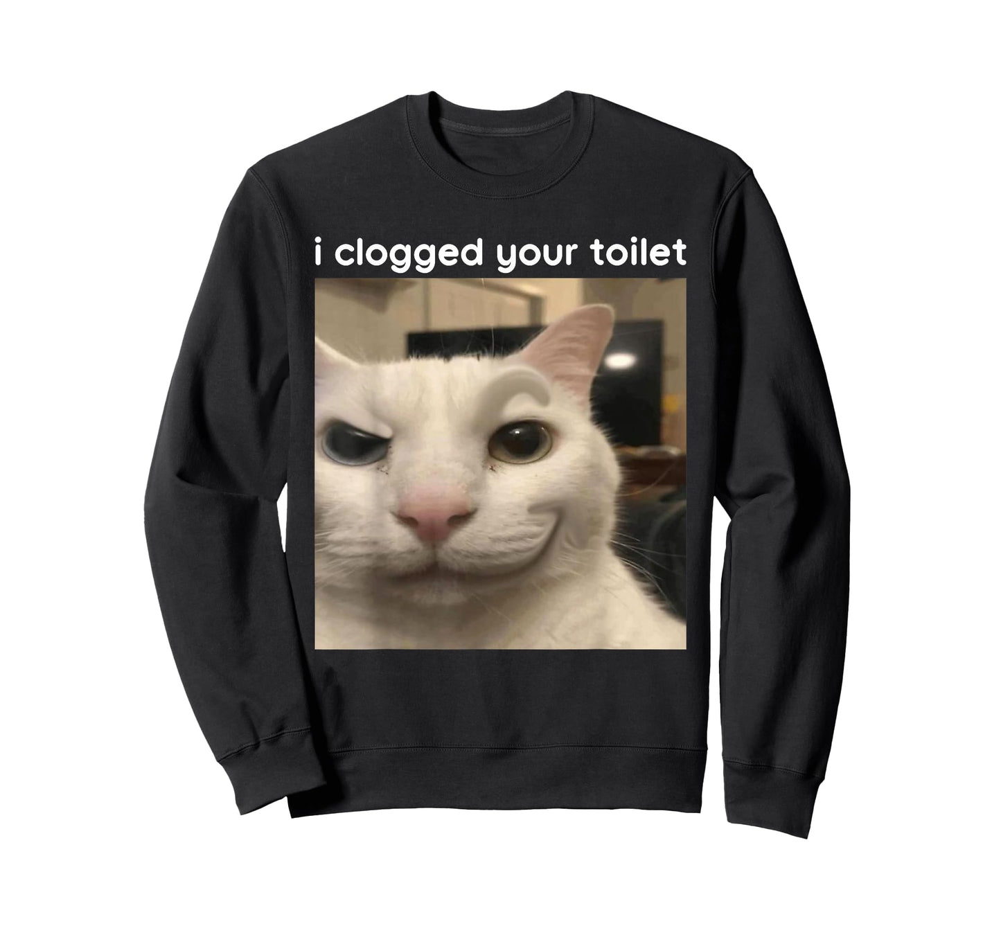 I Clogged Your Toilet Funny Silly Cat Meme Men Women T-Shirt