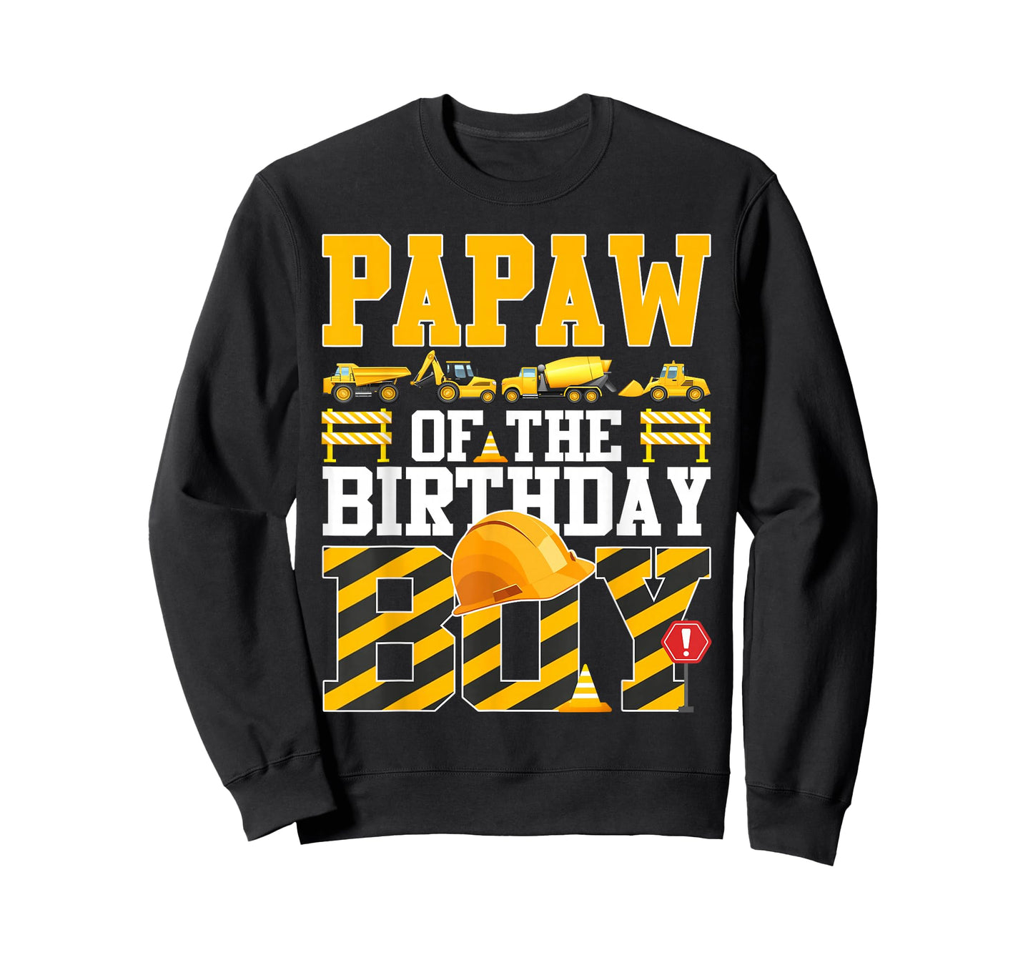 Papaw of The Birthday Boy Construction Excavator Family T-Shirt