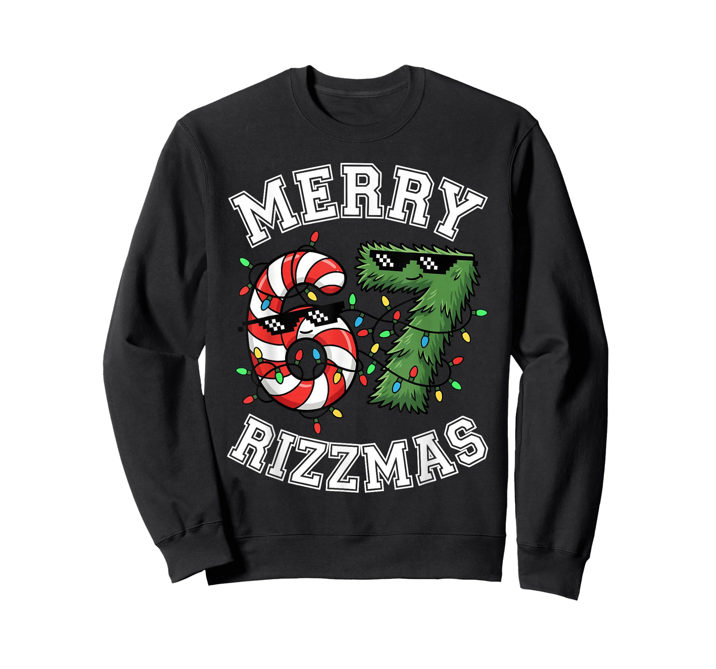 Merry Rizzmas 67 Candy Cane Tree Sunglasses Funny T-Shirt
