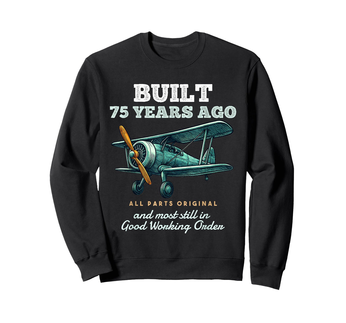 Built 75 Years Ago Old Vintage Airplane 75th Birthday Men T-Shirt