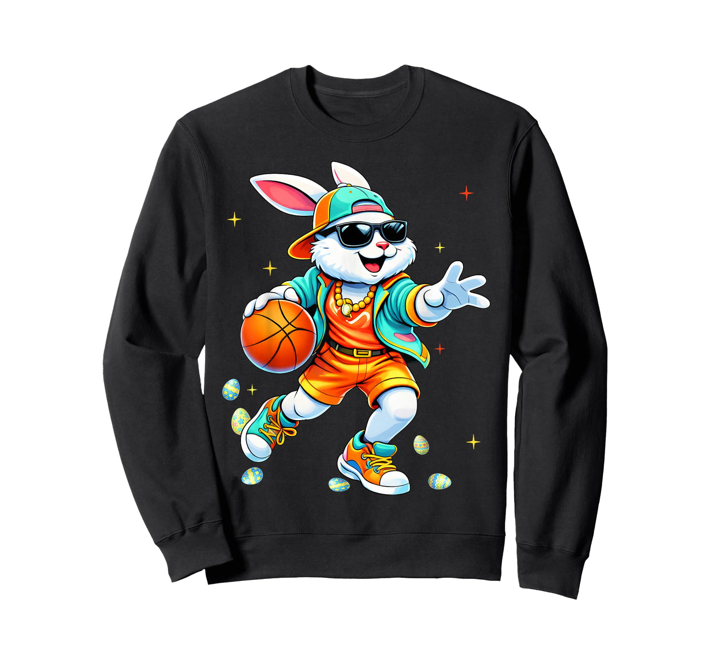 Funny Rabbit Bunny Basketball Easter Men Boy Kid Toddler T-Shirt