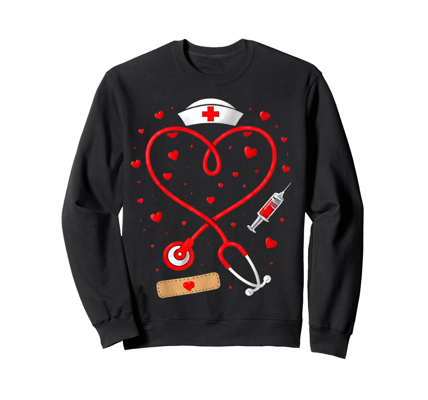 Cute Stethoscope Heart Design for Nurse Valentine Days Nurse T-Shirt