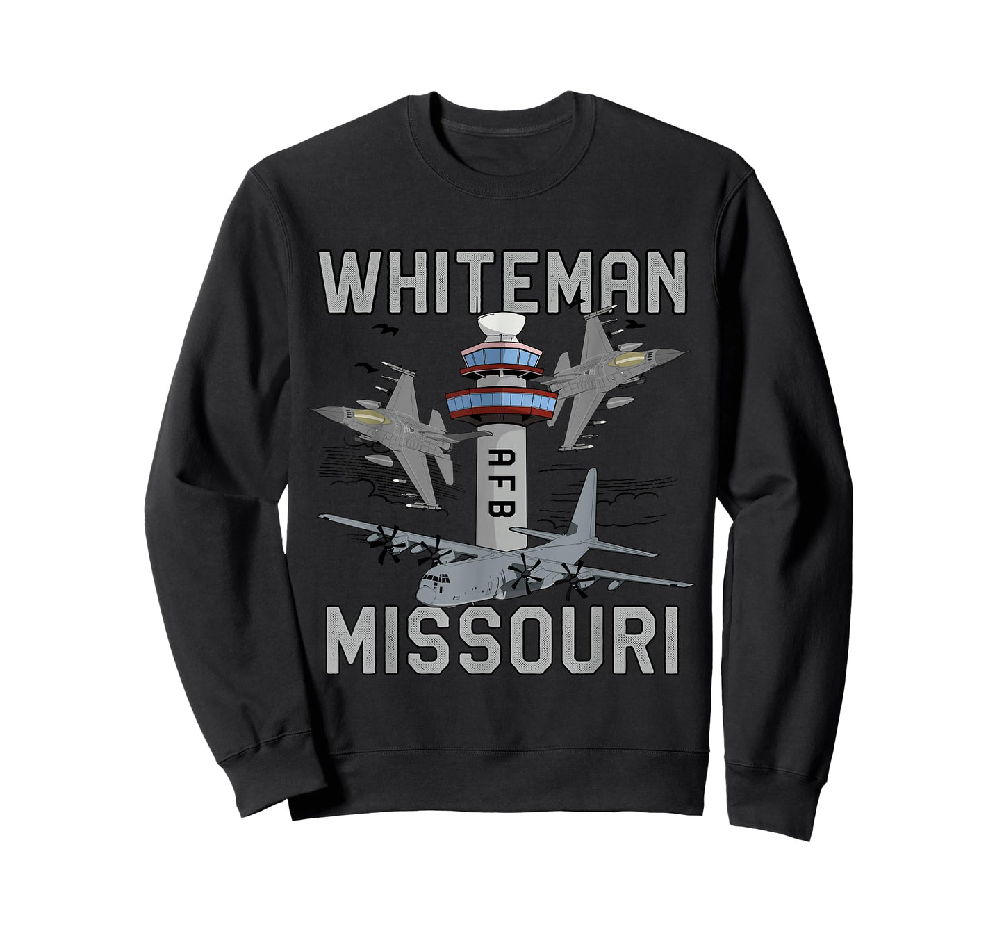 Whiteman AFB Missouri Air Force Base Fighter Jets Vintage T-Shirt