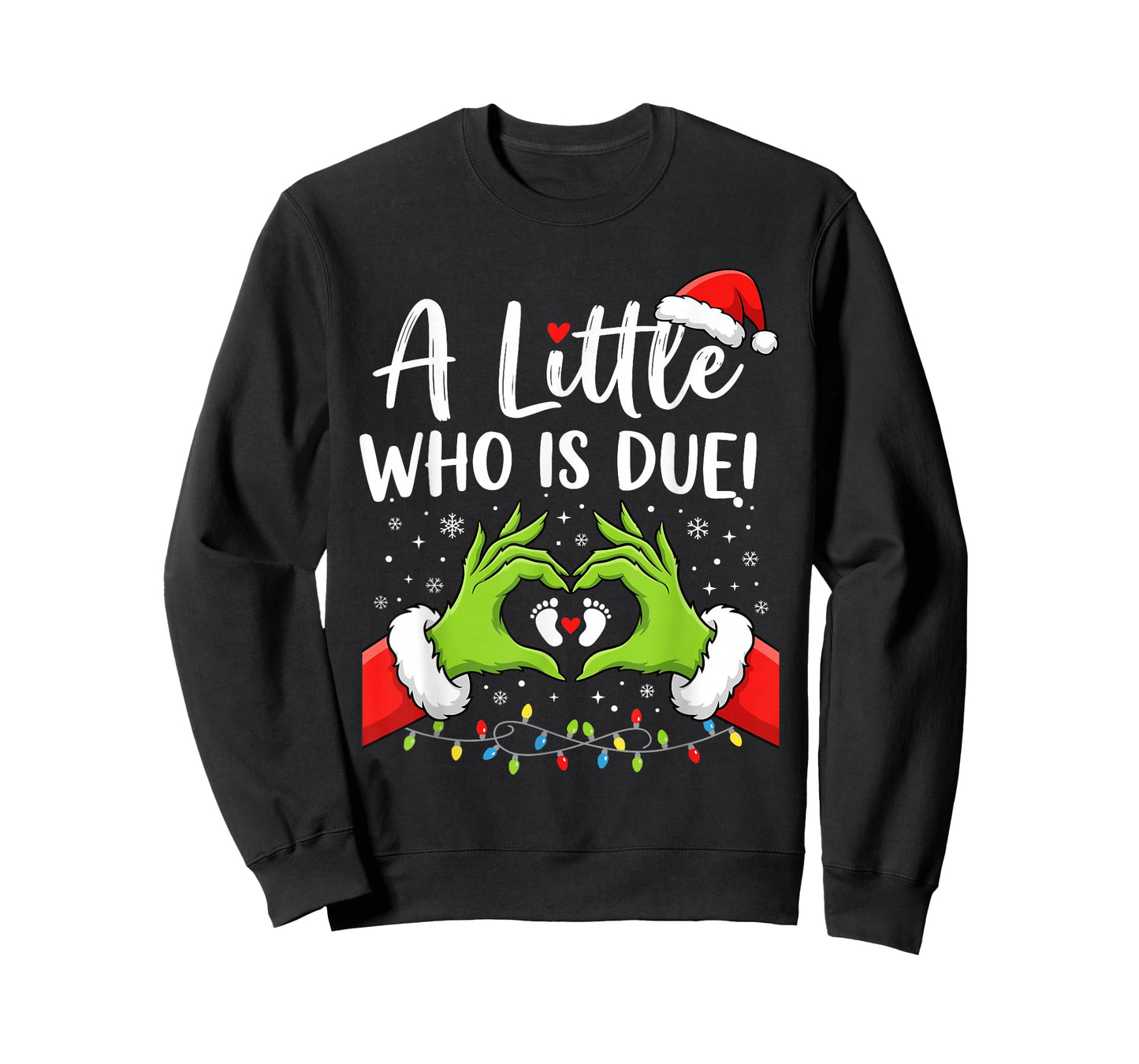 A Little Who is Due Cute Christmas Pregnancy Announcement T-Shirt