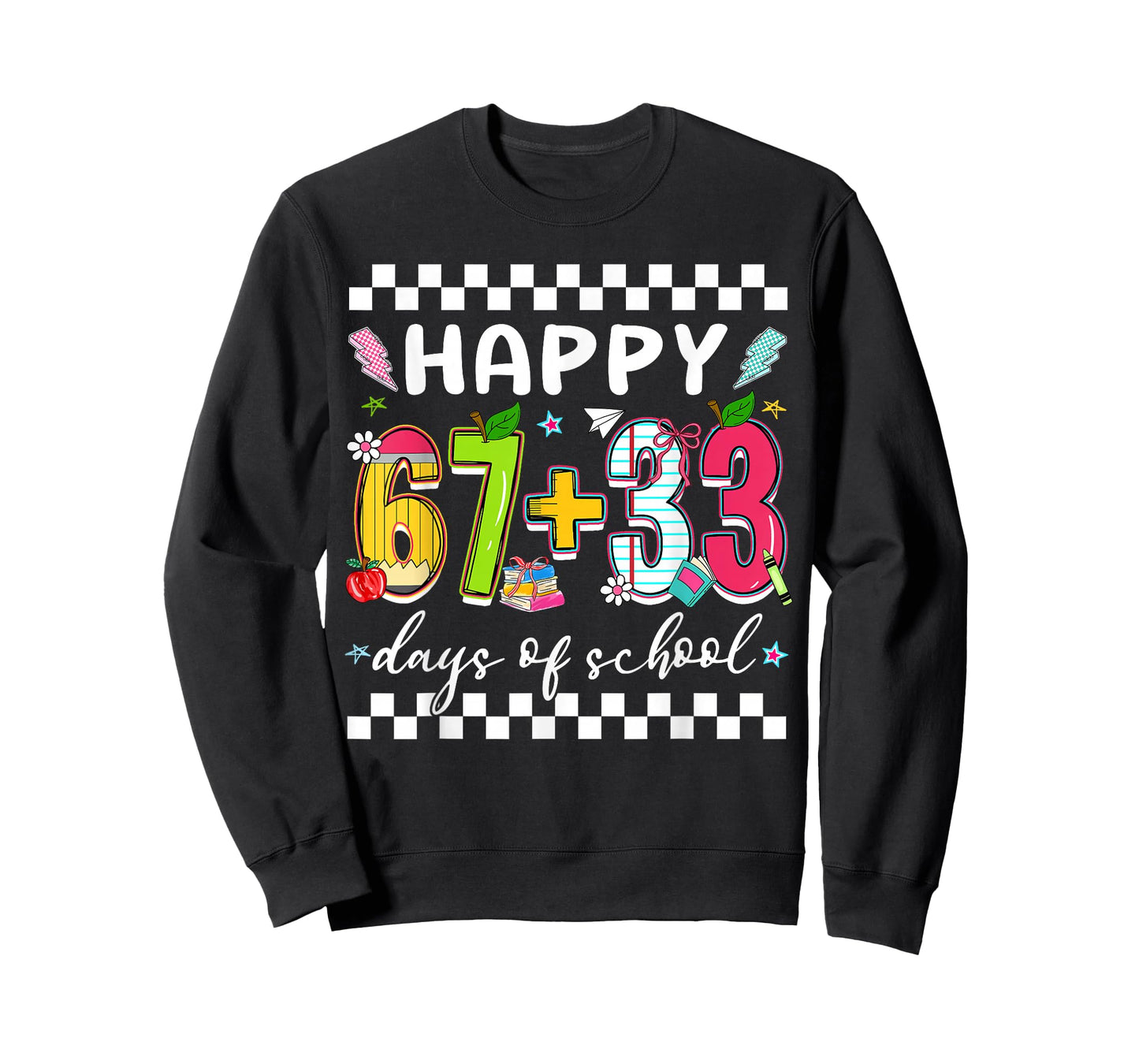 Happy 67 + 33 Days of School Funny 67 Meme Girl Kid Teacher T-Shirt