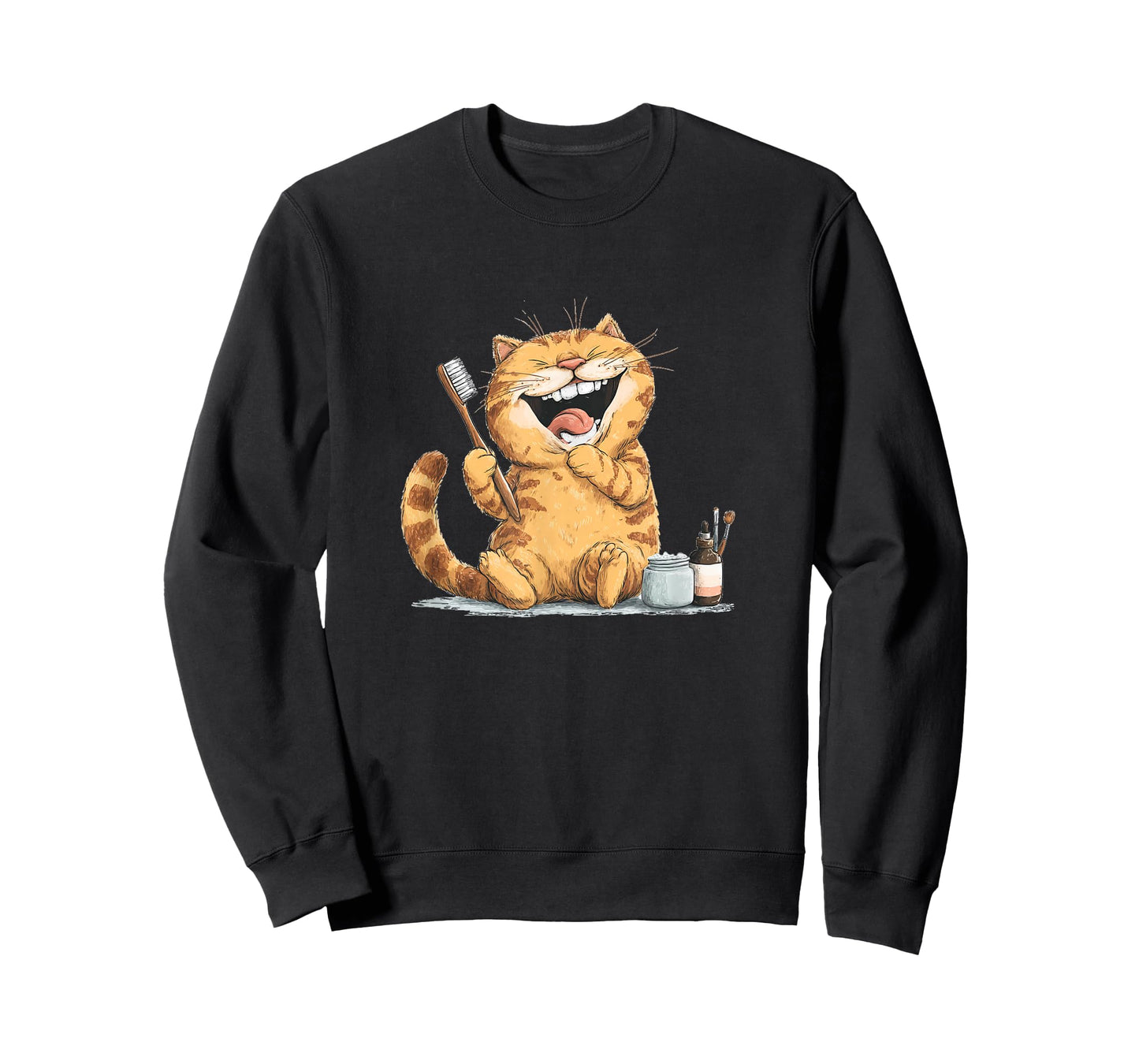 Excited Toothbrush Cat for Brushing and Oral Care Lovers T-Shirt