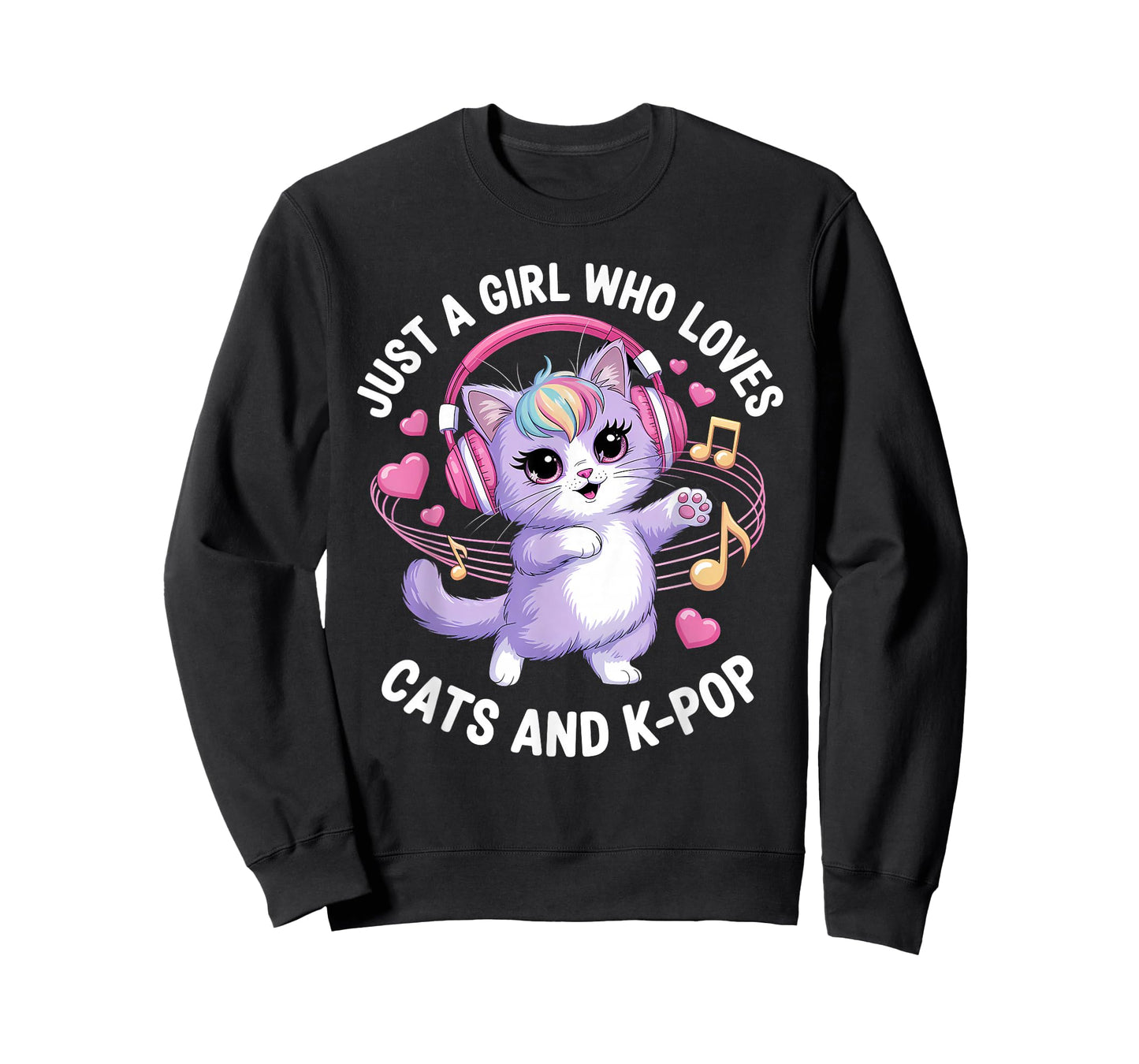 Just A Girl Who Loves Cats and K-Pop Girl K Pop Kawaii Kpop T-Shirt
