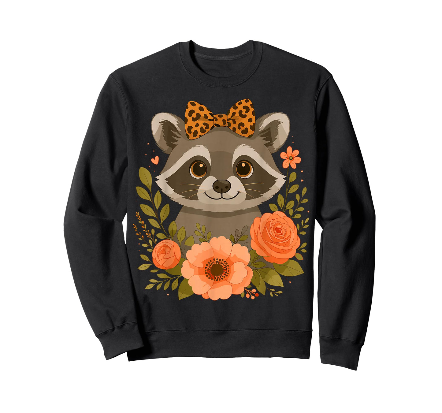 Floral Raccoon with Bow T-Shirt