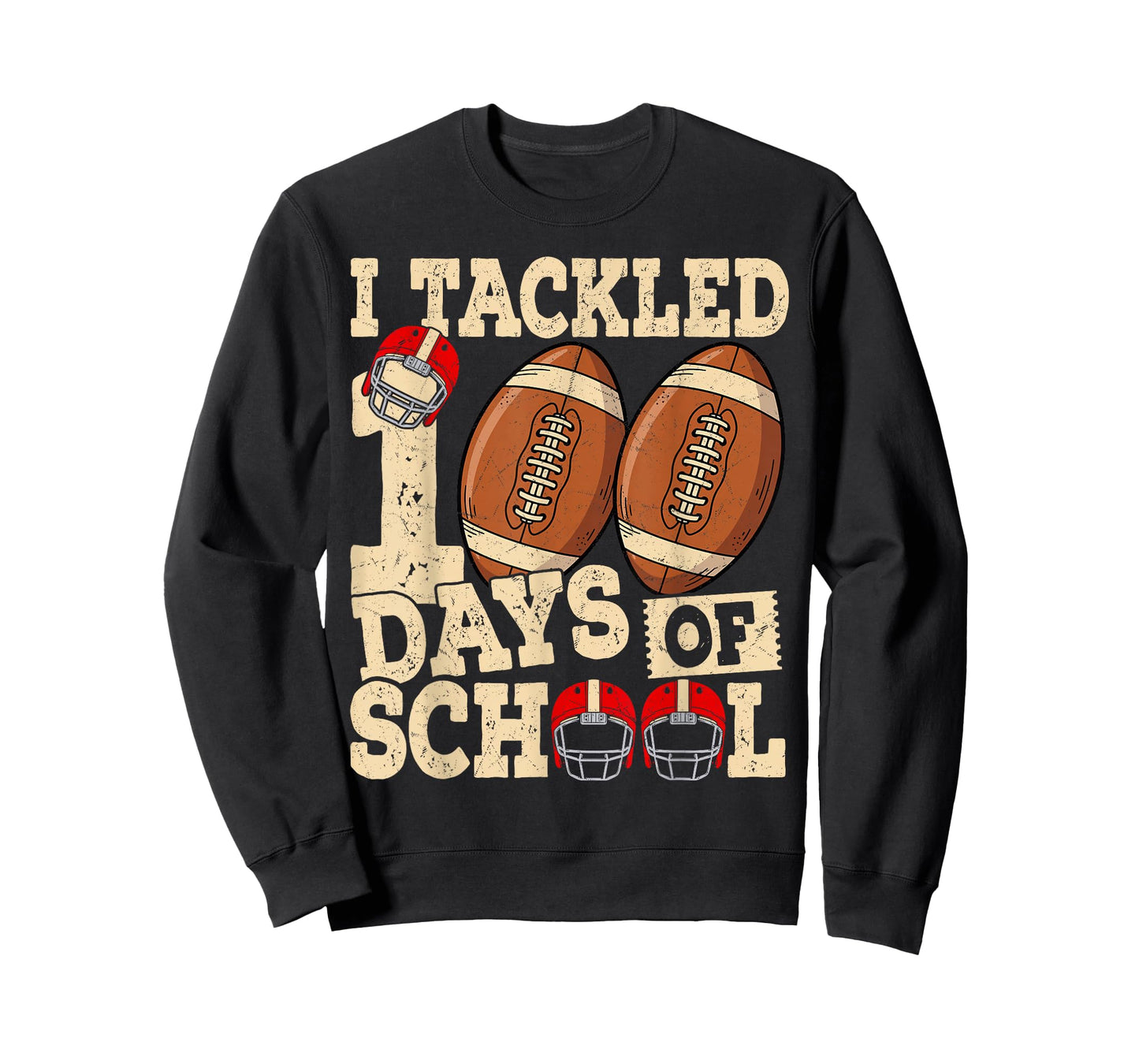 100 Days of School Boys Kids 100th Day of School Football T-Shirt