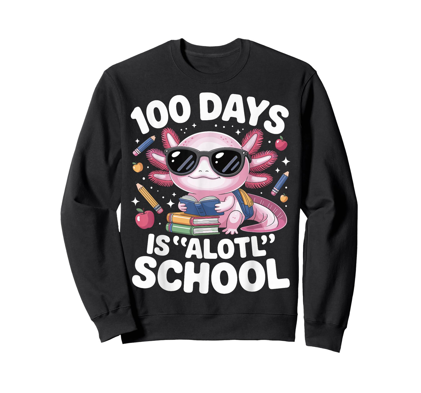 100 Days is Alotl School 100th Day of School Axolotl Kids T-Shirt