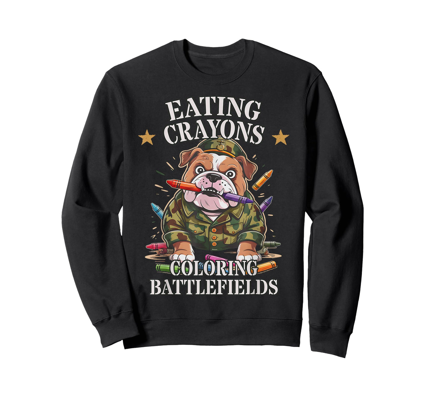 Funny Eating Crayons Coloring BATTLEFIELDS Family Military T-Shirt