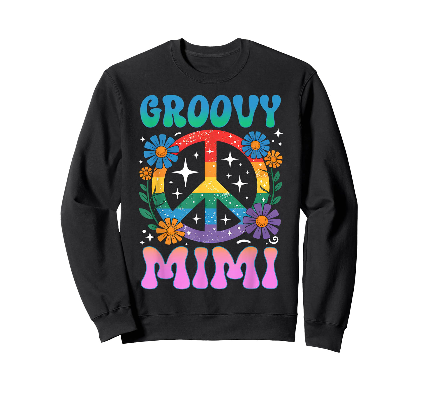 Groovy Mimi Floral Hippie Funny Mother's Day Mom Women T-Shirt
