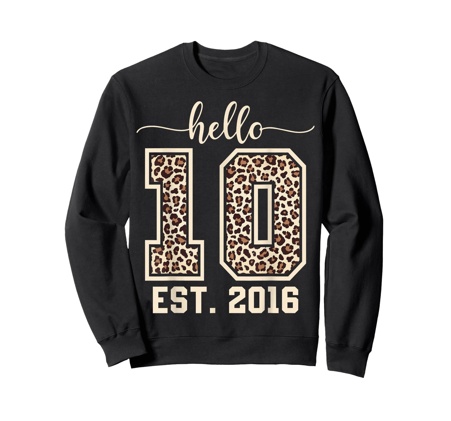 Hello Ten Est 2016 Bow 10th Birthday Double Digits Girls T-Shirt