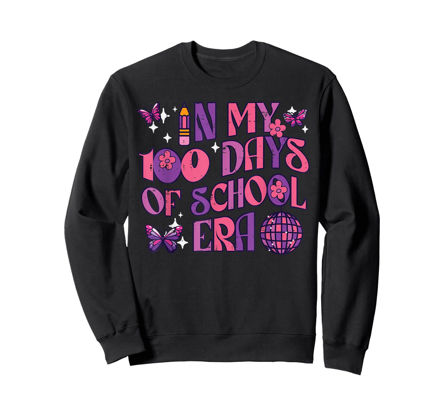 in My 100 Days of School Era Retro 100th Day Women Girl Kids T-Shirt