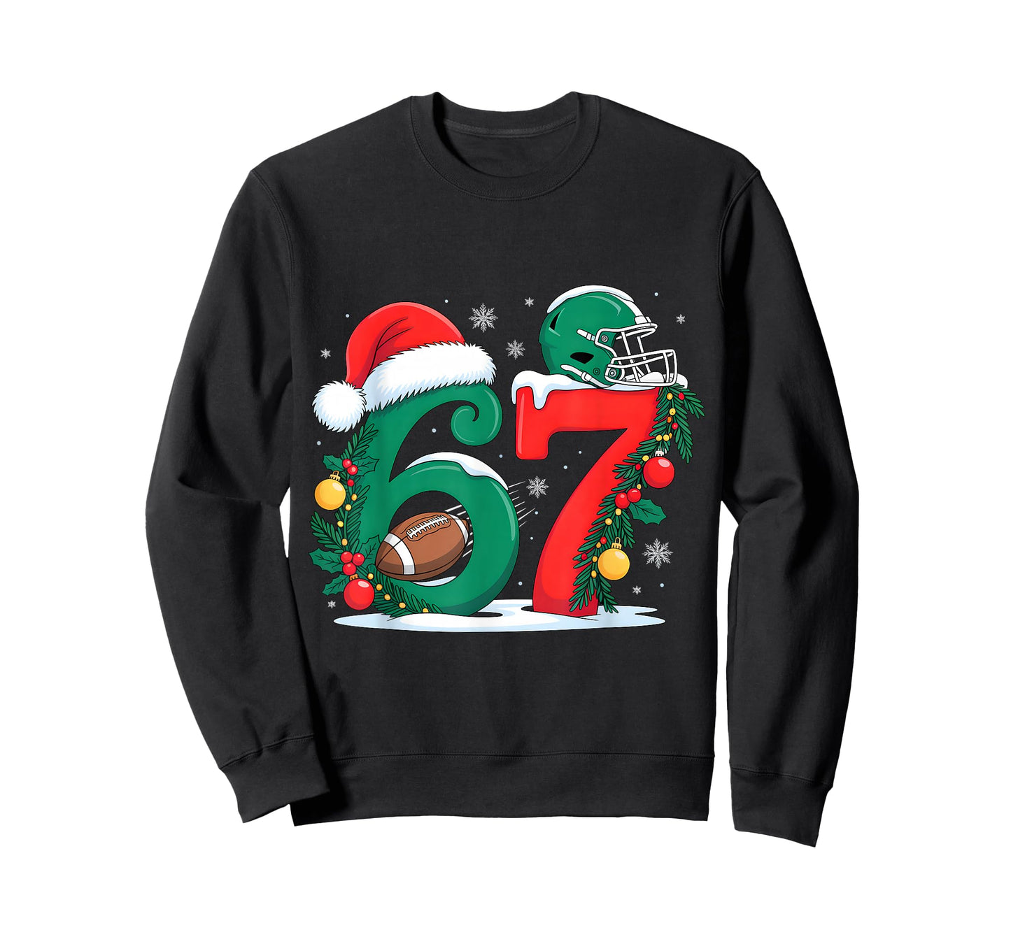 67 Christmas Football 6 7 Meme Boys Six Seven Christmas Kids T-Shirt
