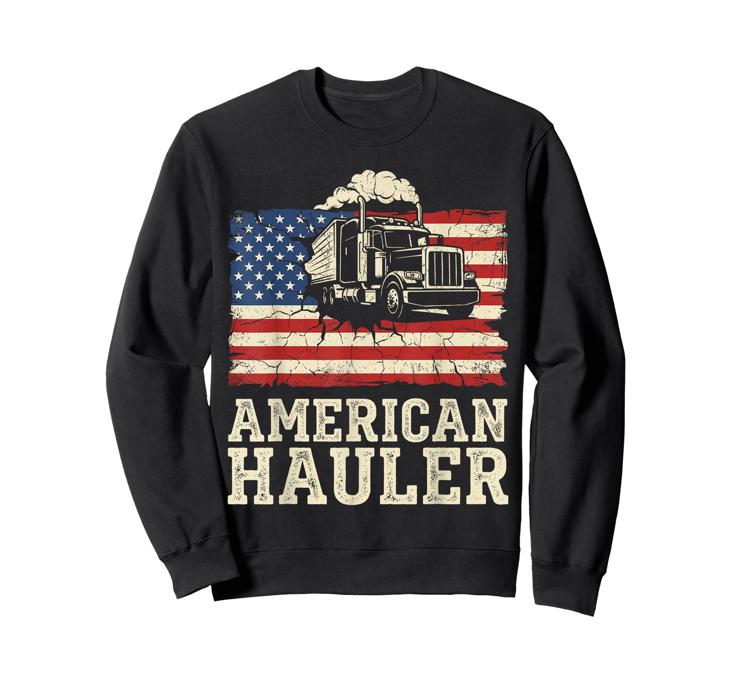 American Hauler Truck Driver Patriotic US Flag Trucker T-Shirt