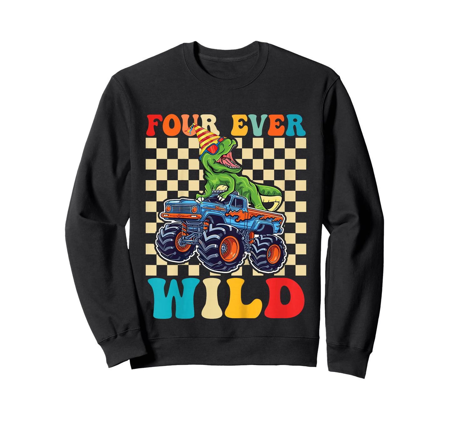 4th Birthday Monster Truck 4 Year Old Boys 4th Party T-Shirt