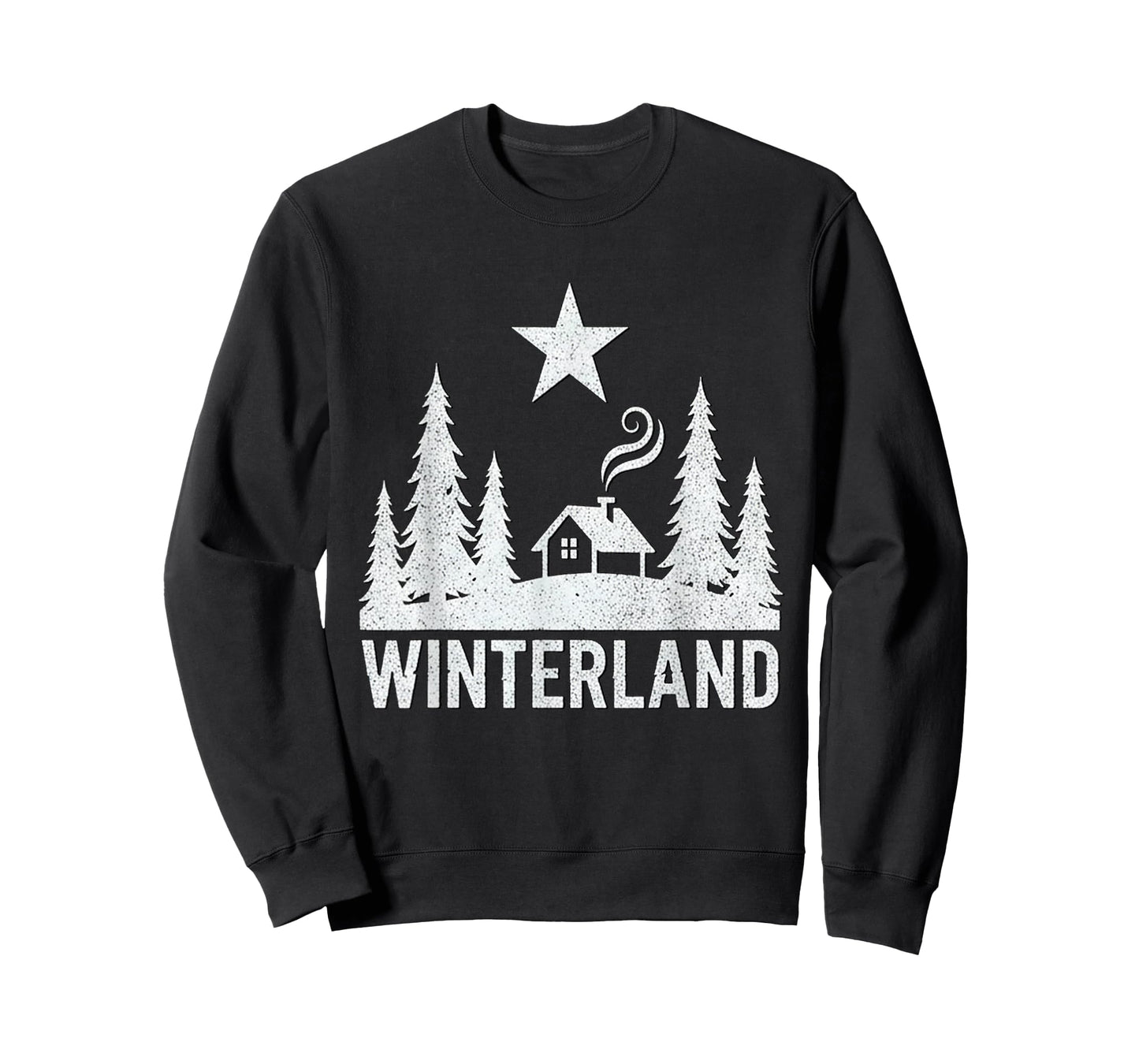 Winterland Rustic Cabin Forest Star Grunge Winter Snow T-Shirt