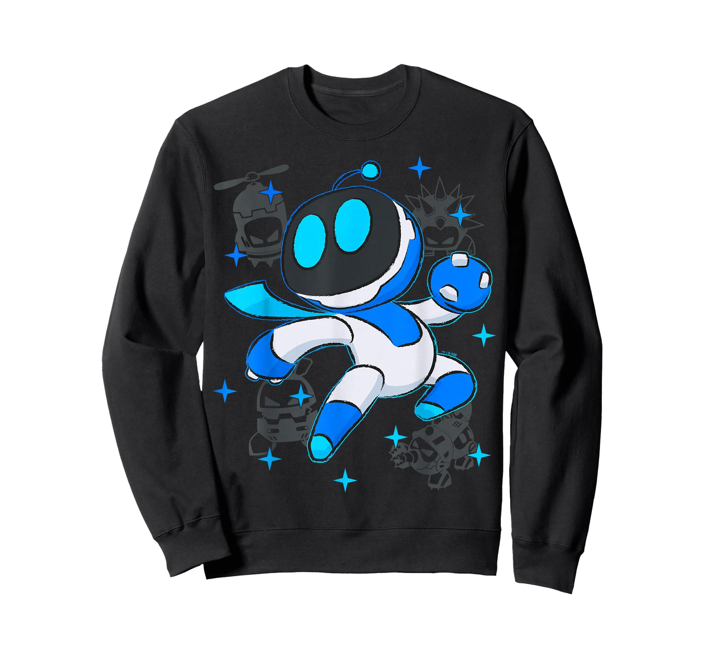 Astrobot PlayStation's Astro Bot Fighting Enemies in Space T-Shirt