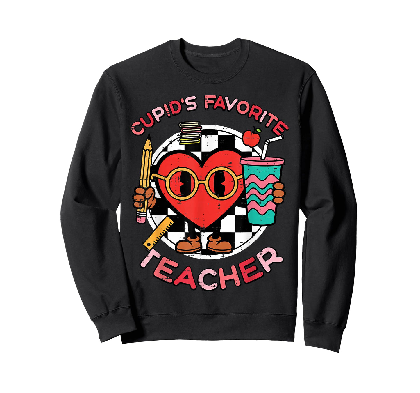 Valentines Day Cupids Favorite Teacher Funny Heart Women Men T-Shirt