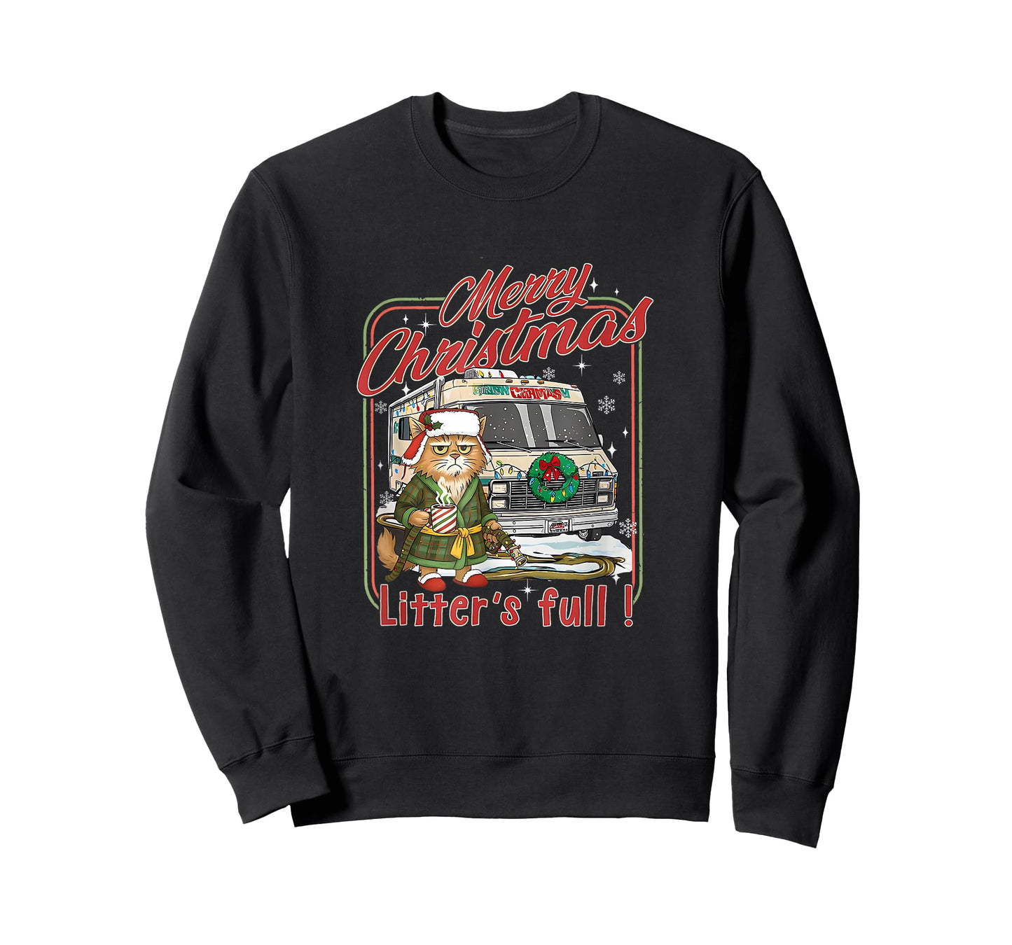 Litter’s Full Funny Cat Lovers Christmas for Men Women Kids T-Shirt
