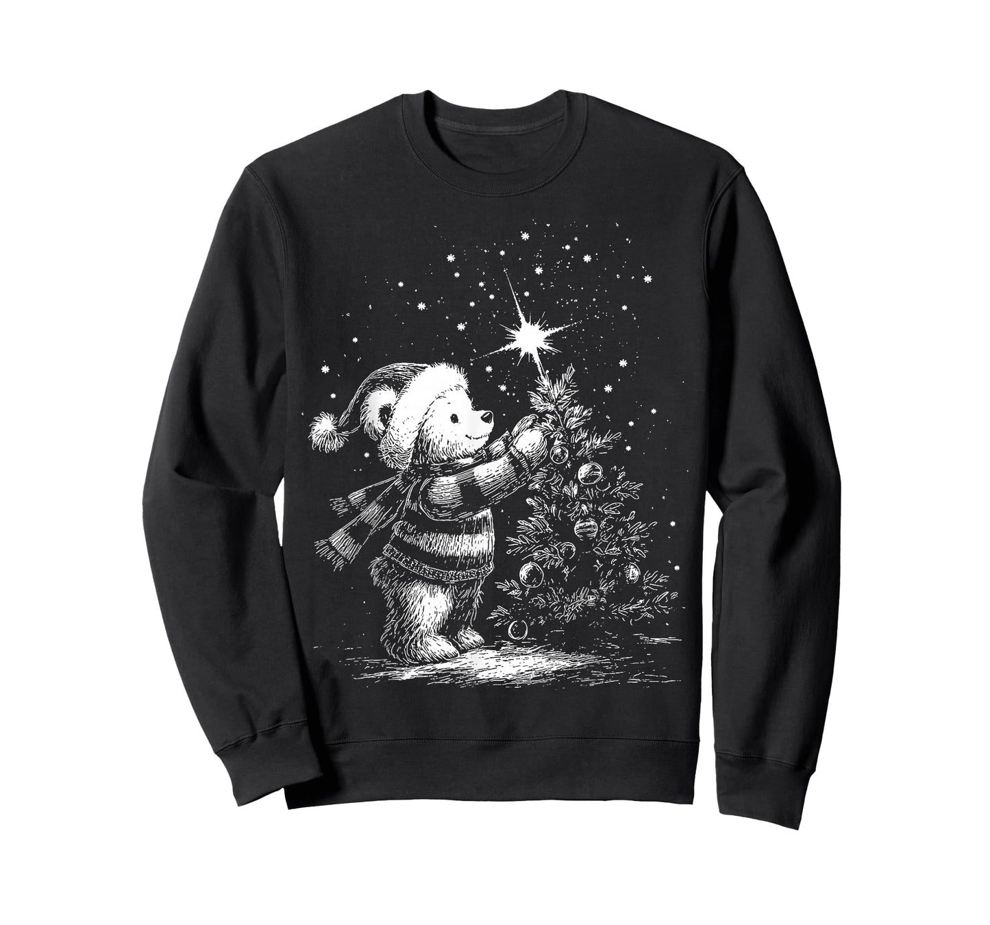 Vintage Bear Christmas Retro Christmas Tree and Teddy Bear T-Shirt