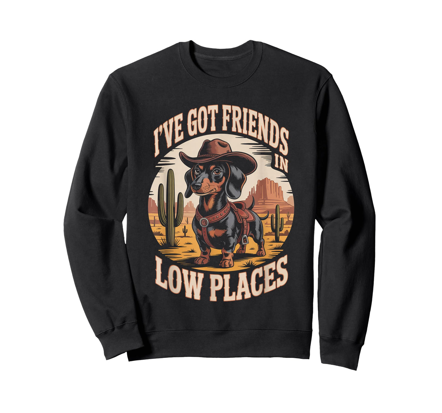 I've Got Friends in Low Places Dachshund Cowboy T-Shirt