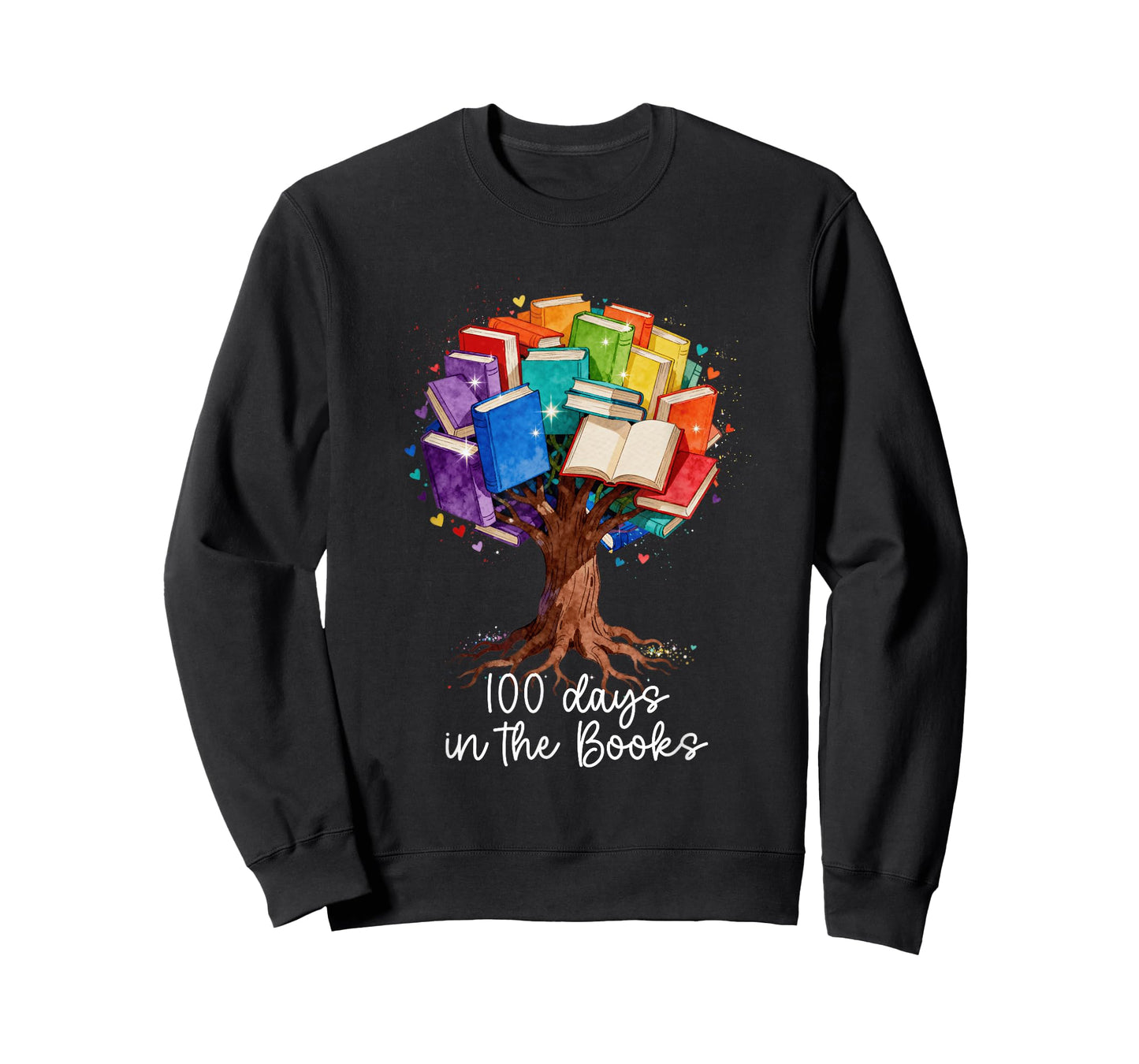 100 Days in The Books Tree Reading Teacher Student 100th Day T-Shirt