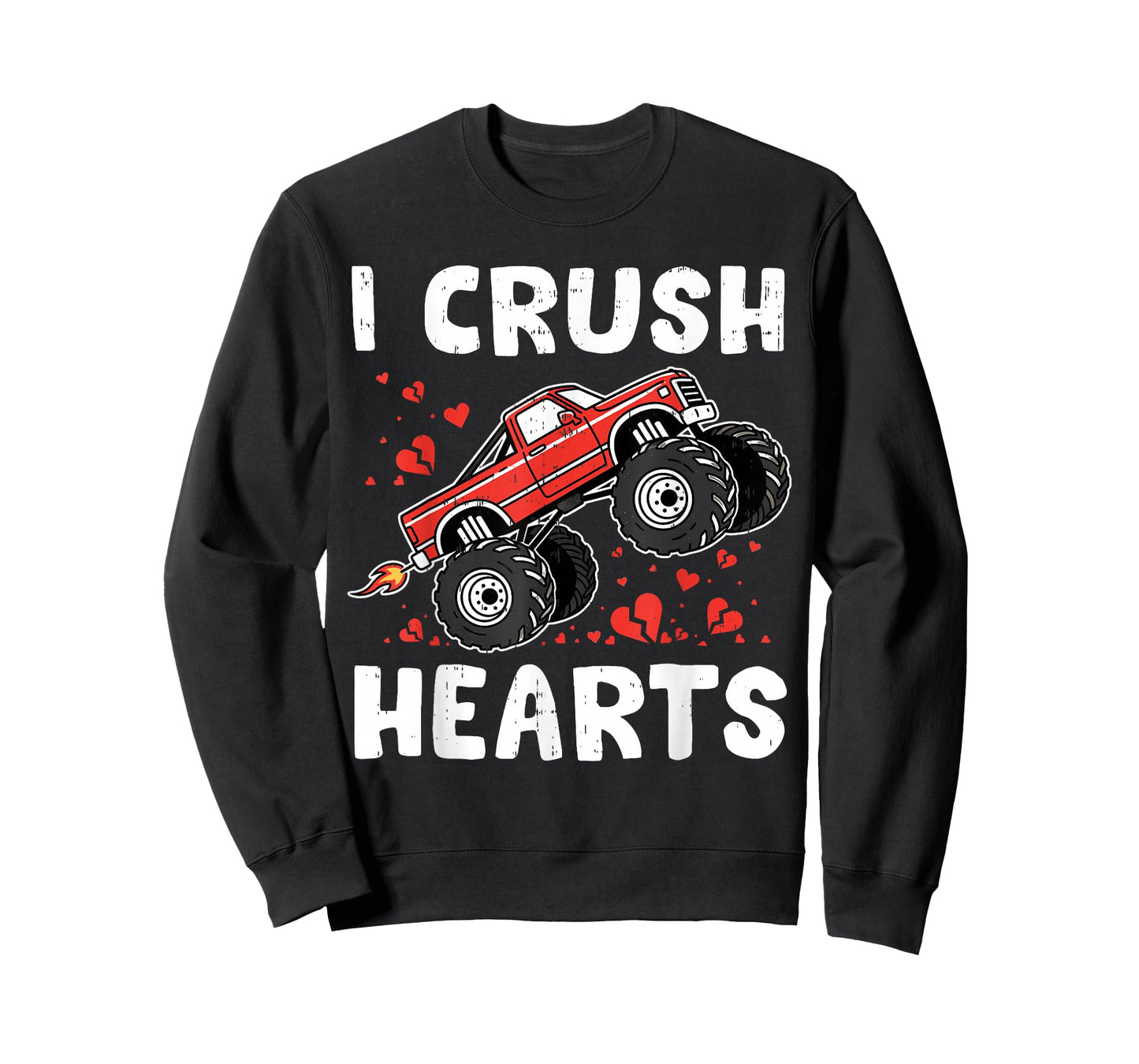 Funny Boys Valentines Monster Truck Tee Kids Toddlers Teens T-Shirt