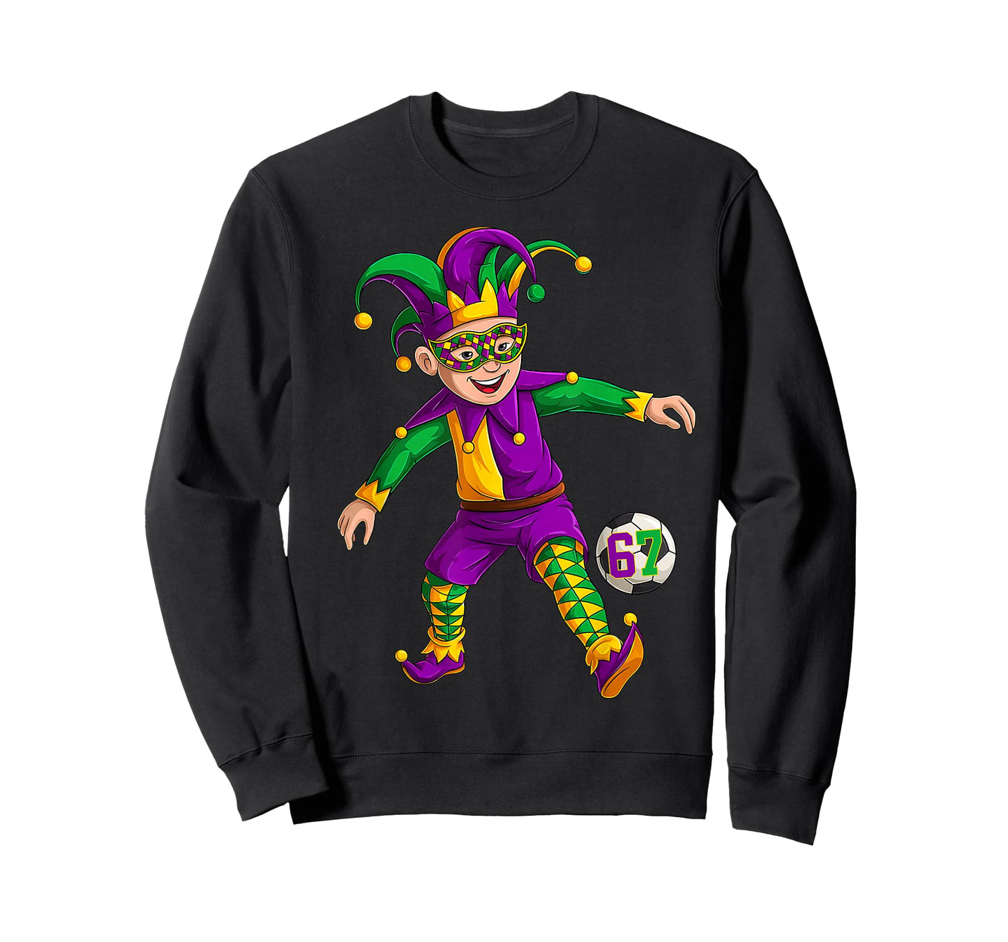Jester Playing Soccer Mardi Gras 6 7 Meme Gen Alpha Slang T-Shirt