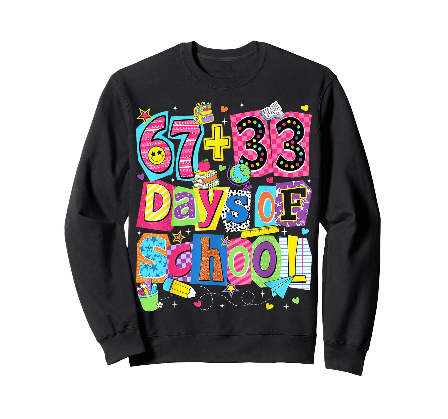 Happy 67 33 Days of School 100 Days of School Boy Girl Kid T-Shirt
