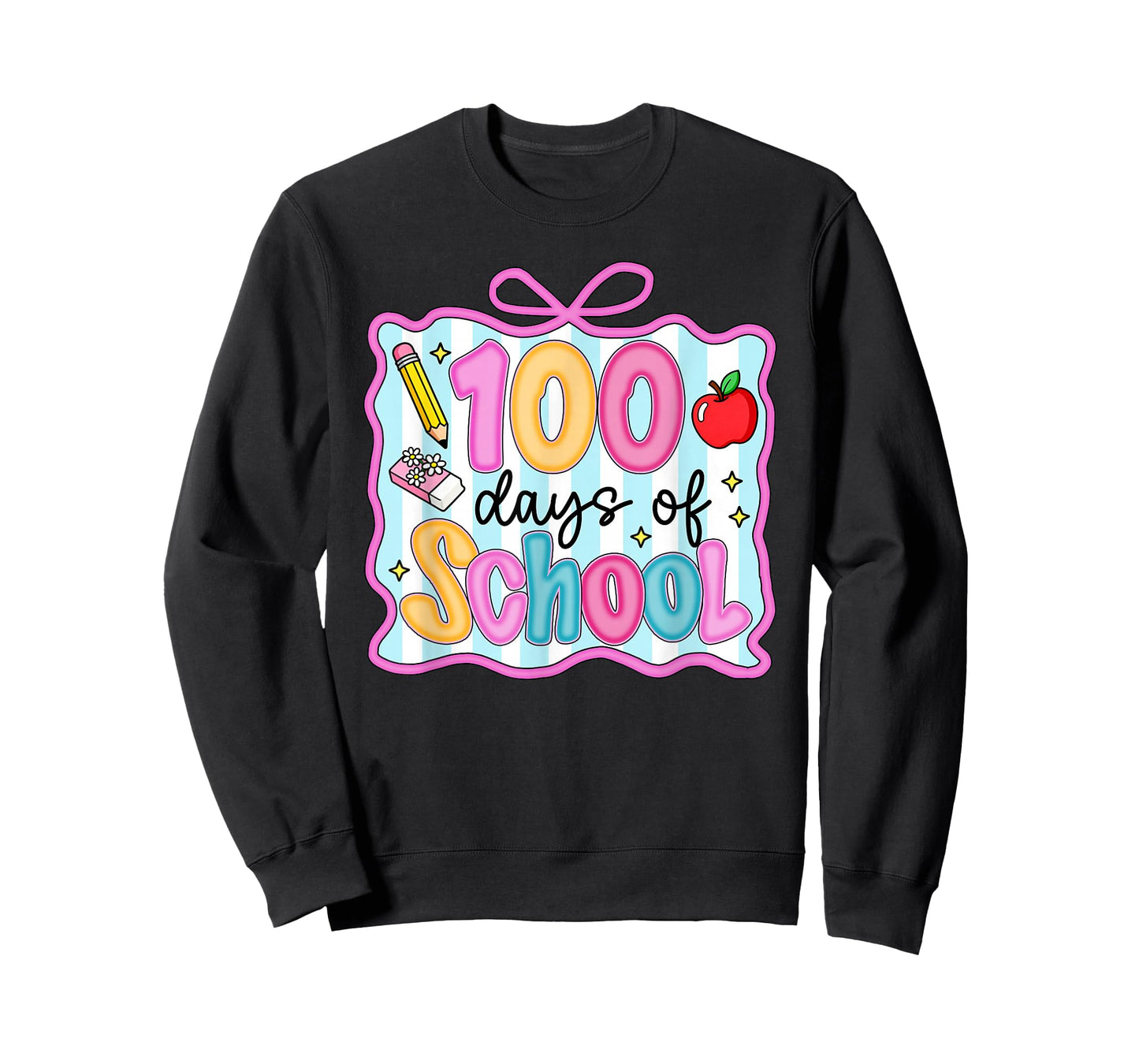 100 Days of School Preppy Coquette Bow 100th Day Teacher Kid T-Shirt