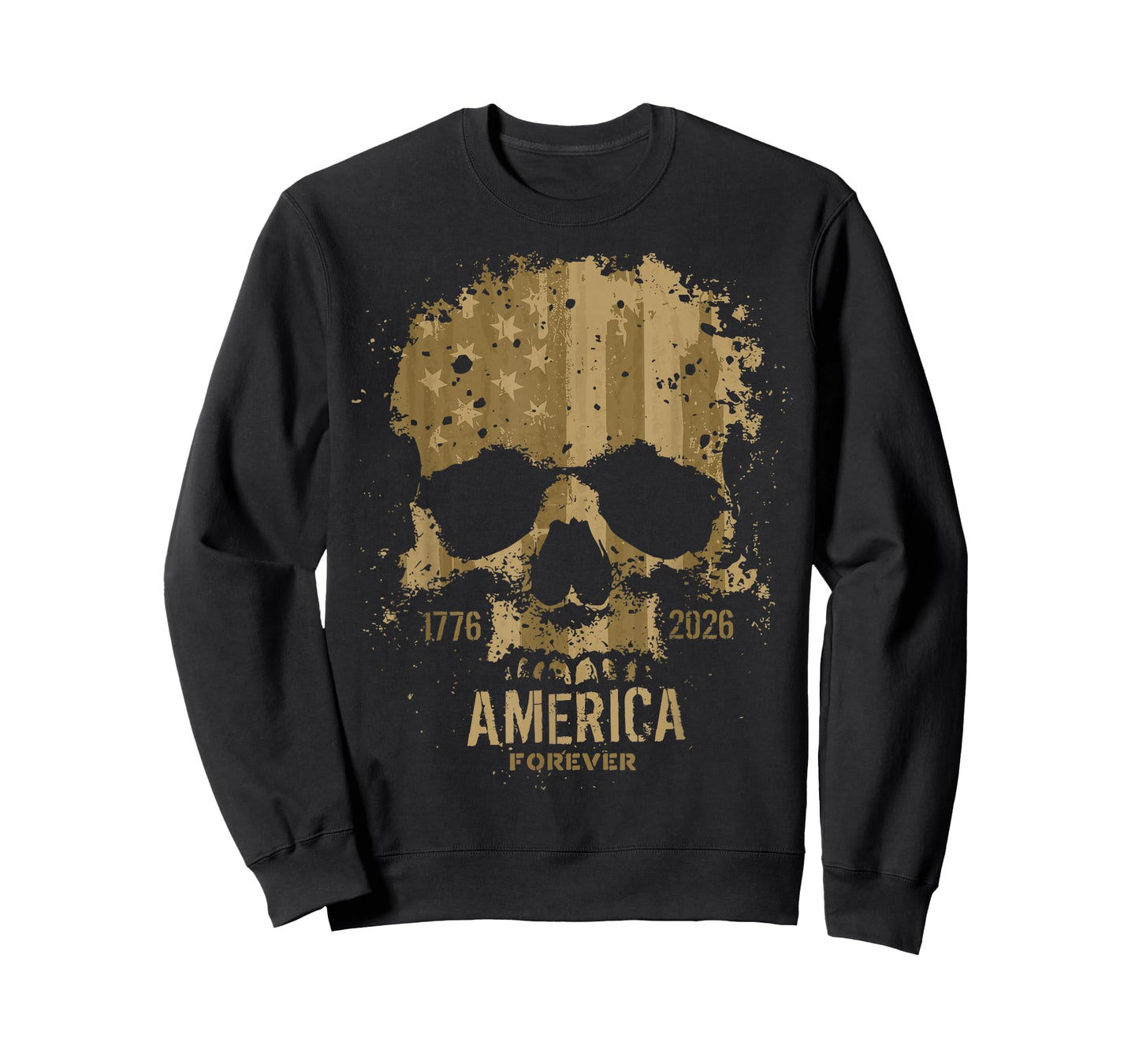Skull USA Birthday Rugged Grunge 250 Quarter Millennium Men T-Shirt