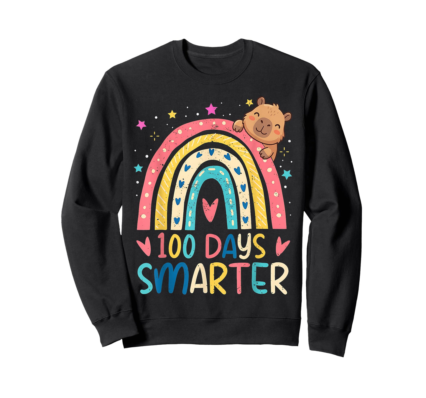 100 Days Smarter Kids Girls Capybara 100th Day of School T-Shirt