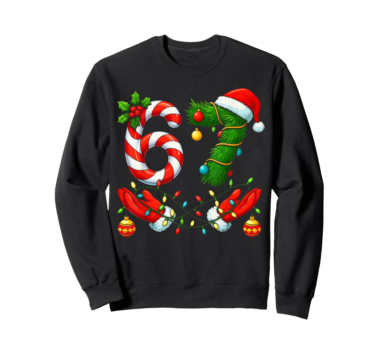 67 Christmas 6 7 Meme Pajamas Holiday Gen Alpha Slang T-Shirt