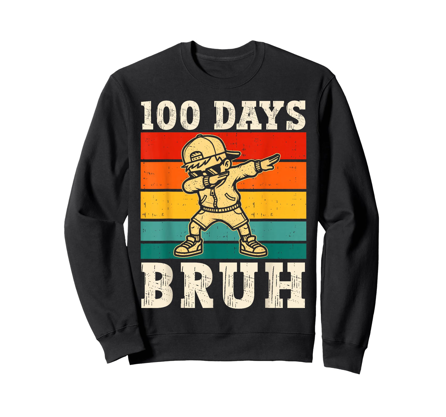 100 Days Bruh Dabbing Boys Funny 100th Day of School Kids T-Shirt