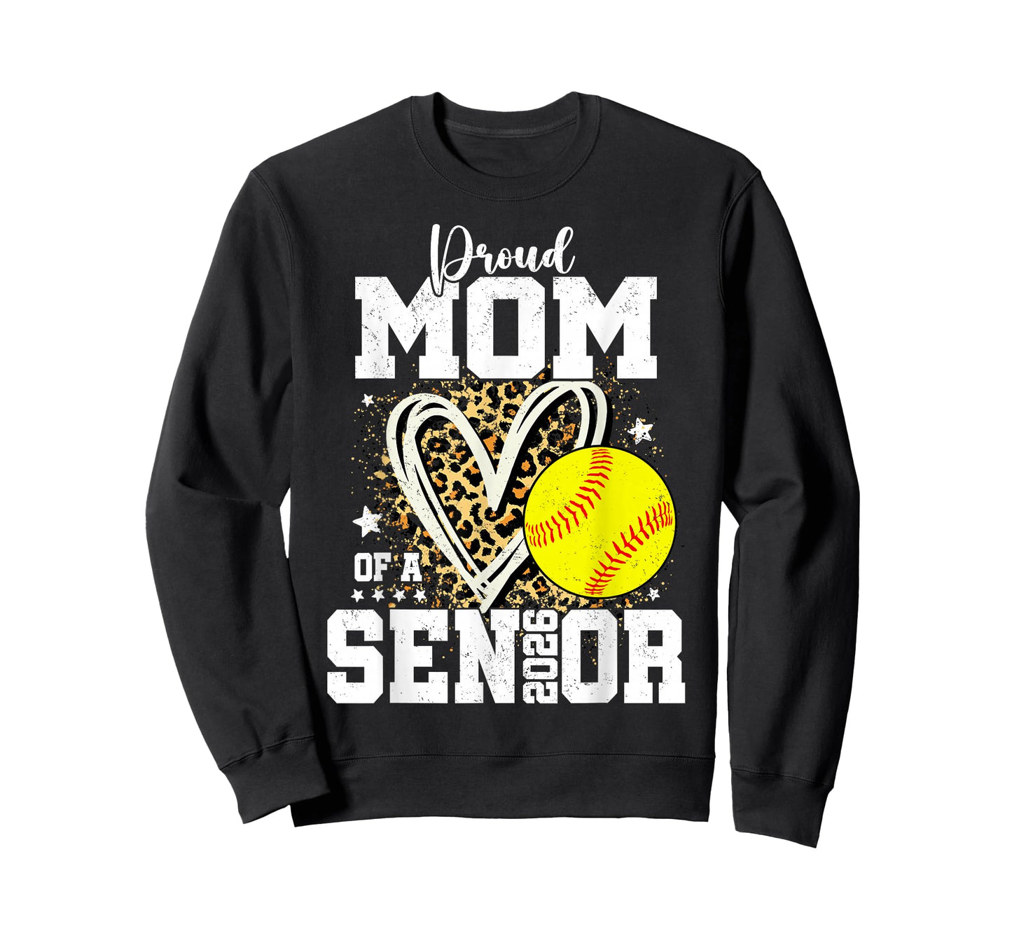 Proud Mom of A 2026 Senior Softball Graduation Leopard T-Shirt