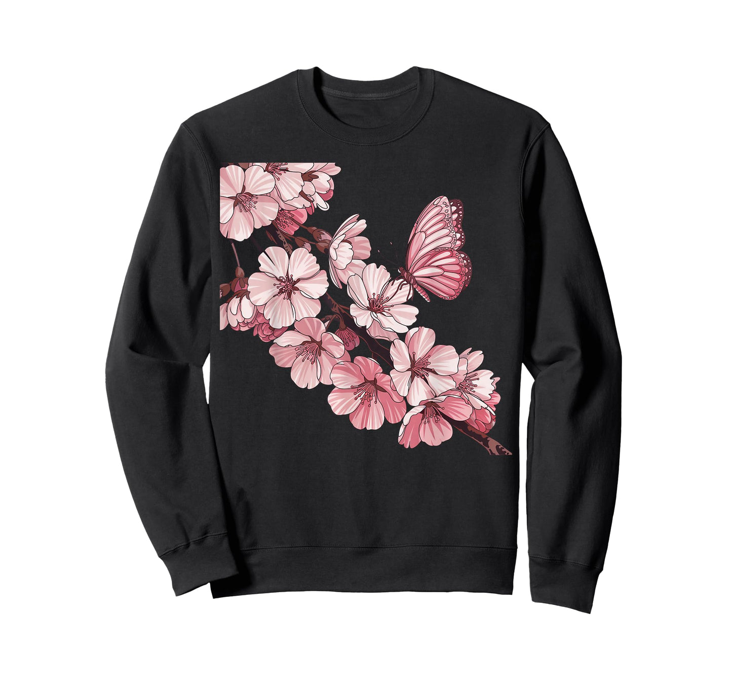 Sakura Blossom and Butterfly Japanese Art and Cherry Blossom T-Shirt