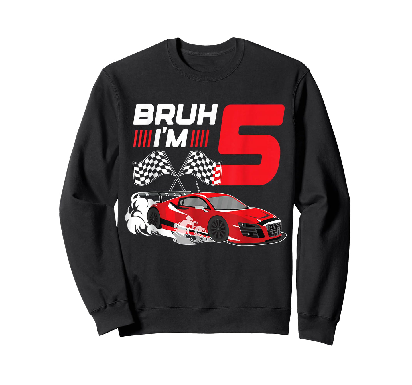 Bruh I'm 5 Year Old Boy 5 Car Racing 5th Birthday Racing Car T-Shirt