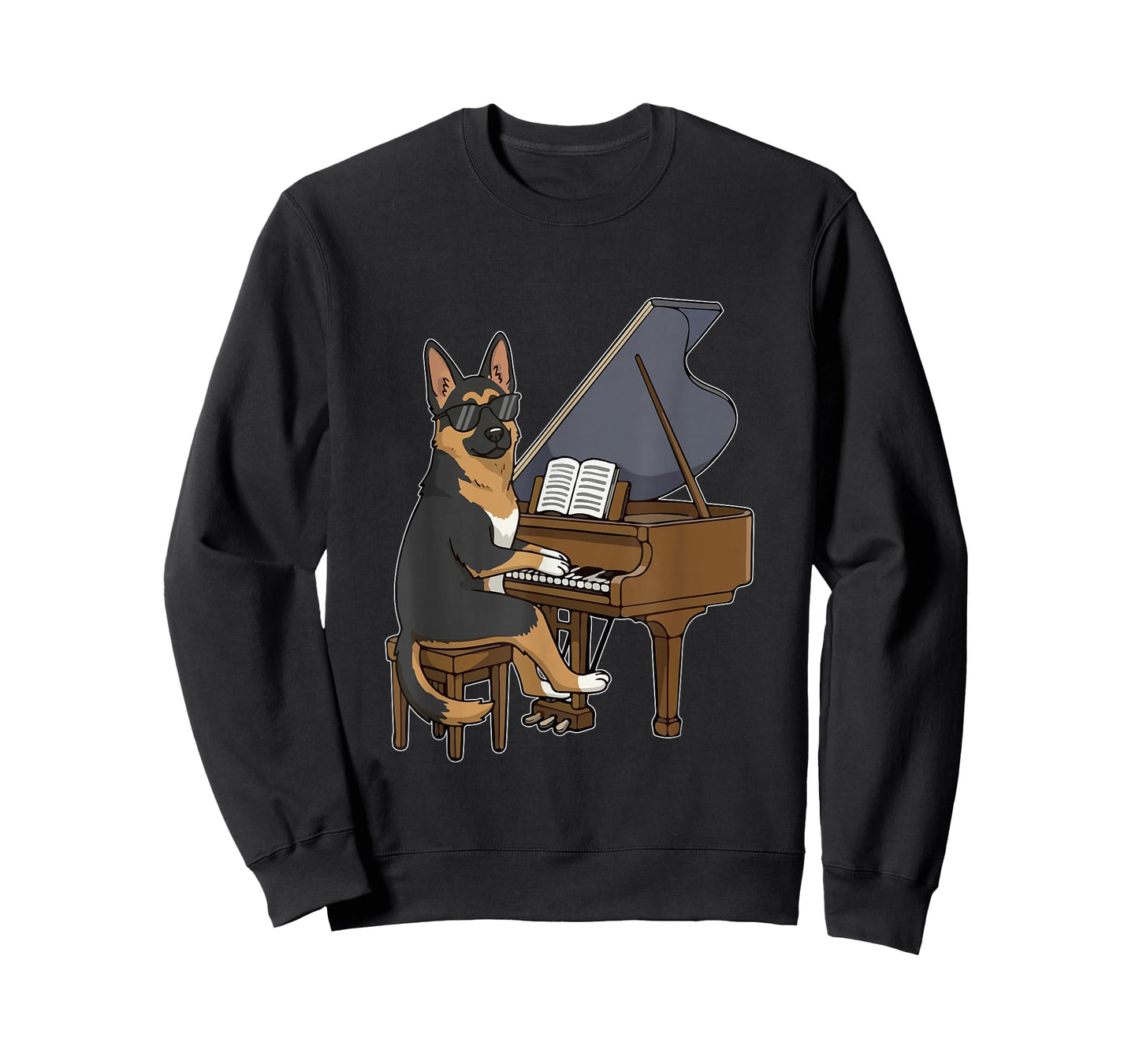 German Shepherd Playing Piano Instrumentalist Funny Owner T-Shirt