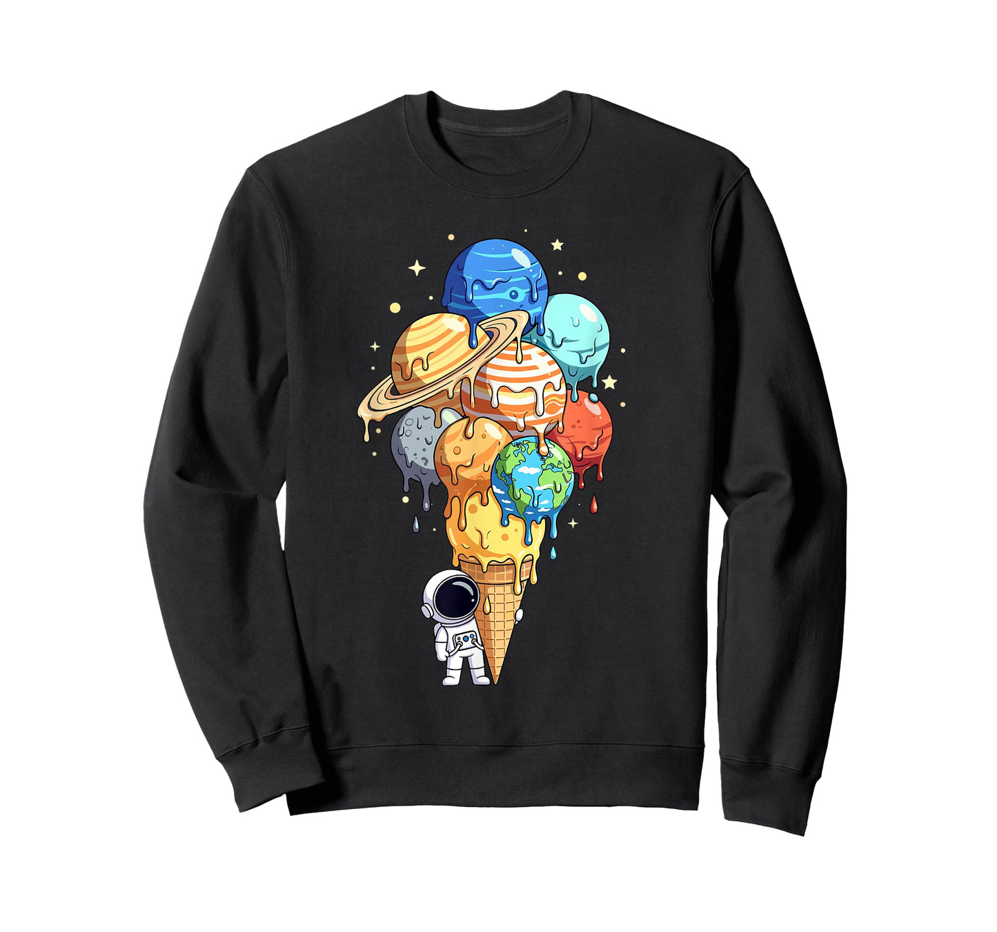 Astronaut Planet Ice Cream Cone Space Astronomy Solar System T-Shirt