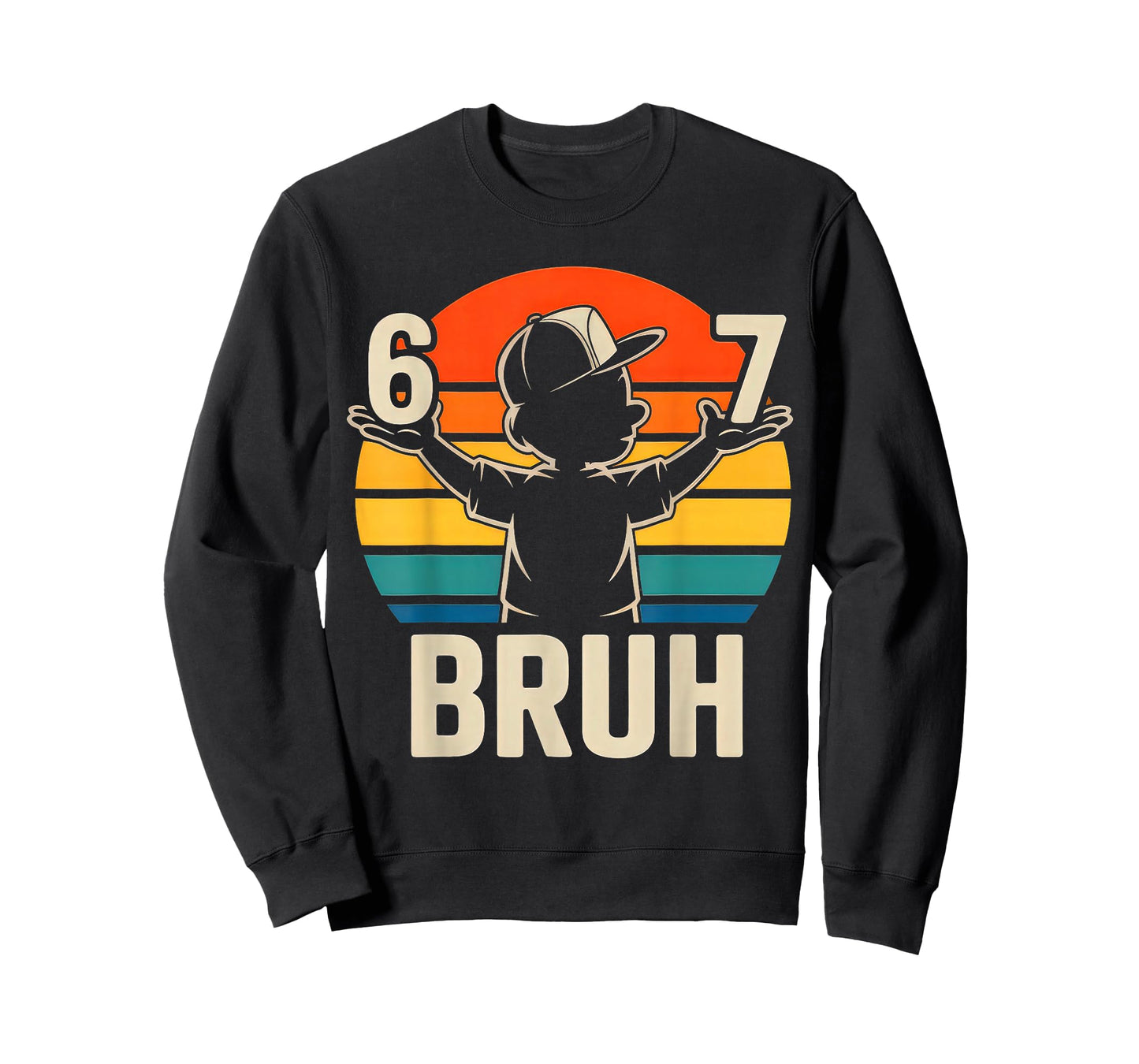 67 Bruh Retro Boy 6 7 Meme Kids Kindergarten T-Shirt