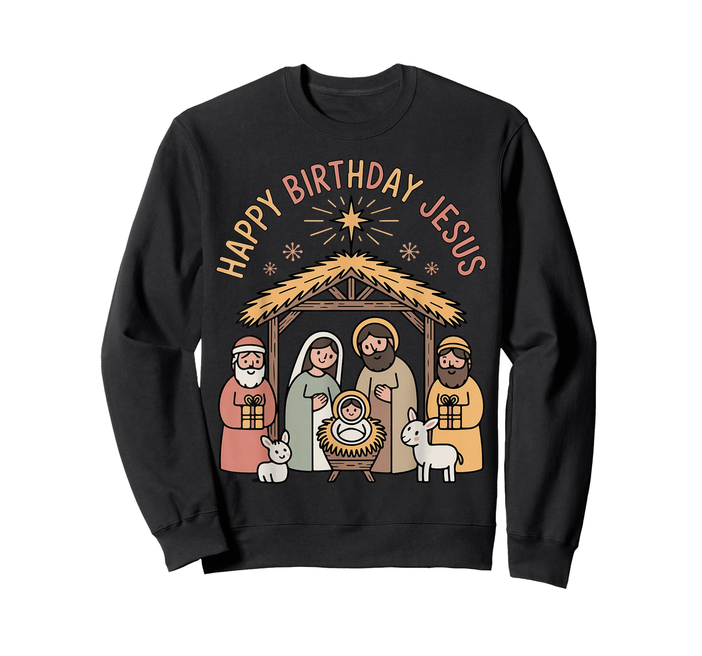 Happy Birthday Jesus Christmas Christian Outfit Toddler Girl T-Shirt