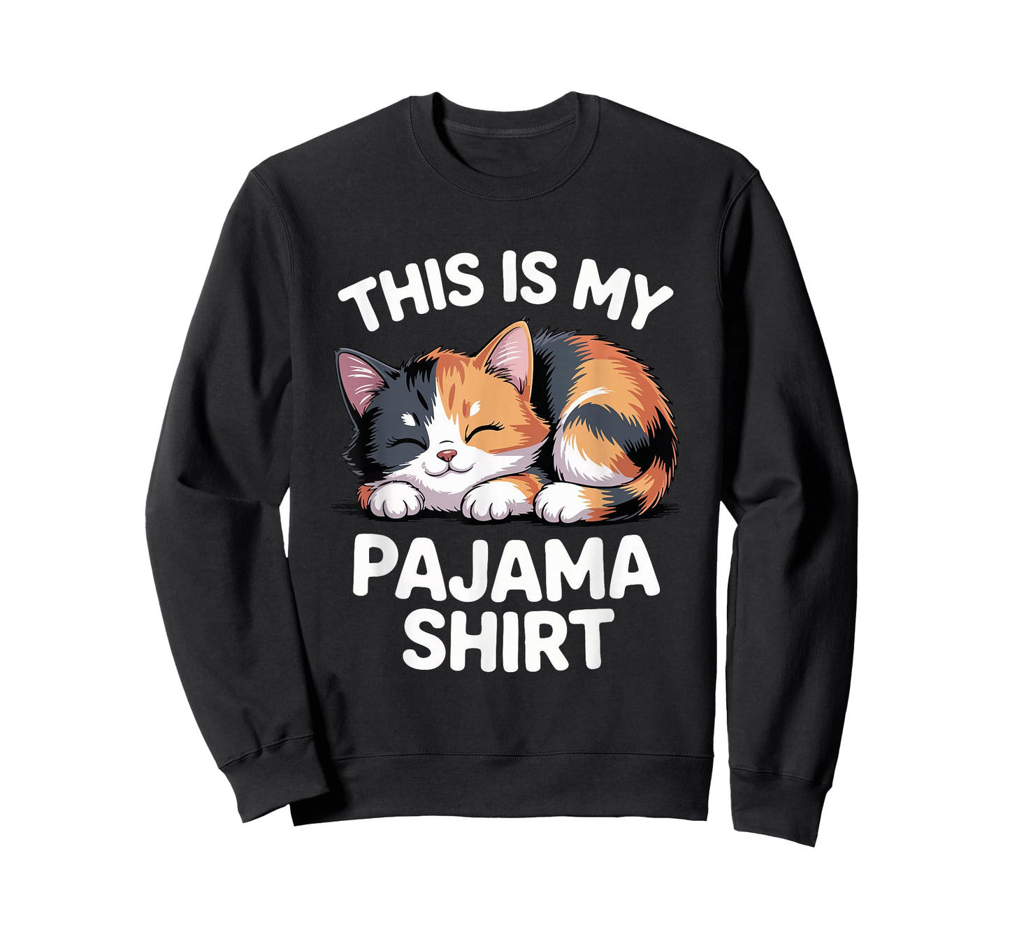 Cute Calico Cat Pajama Funny Bedtime T-Shirt