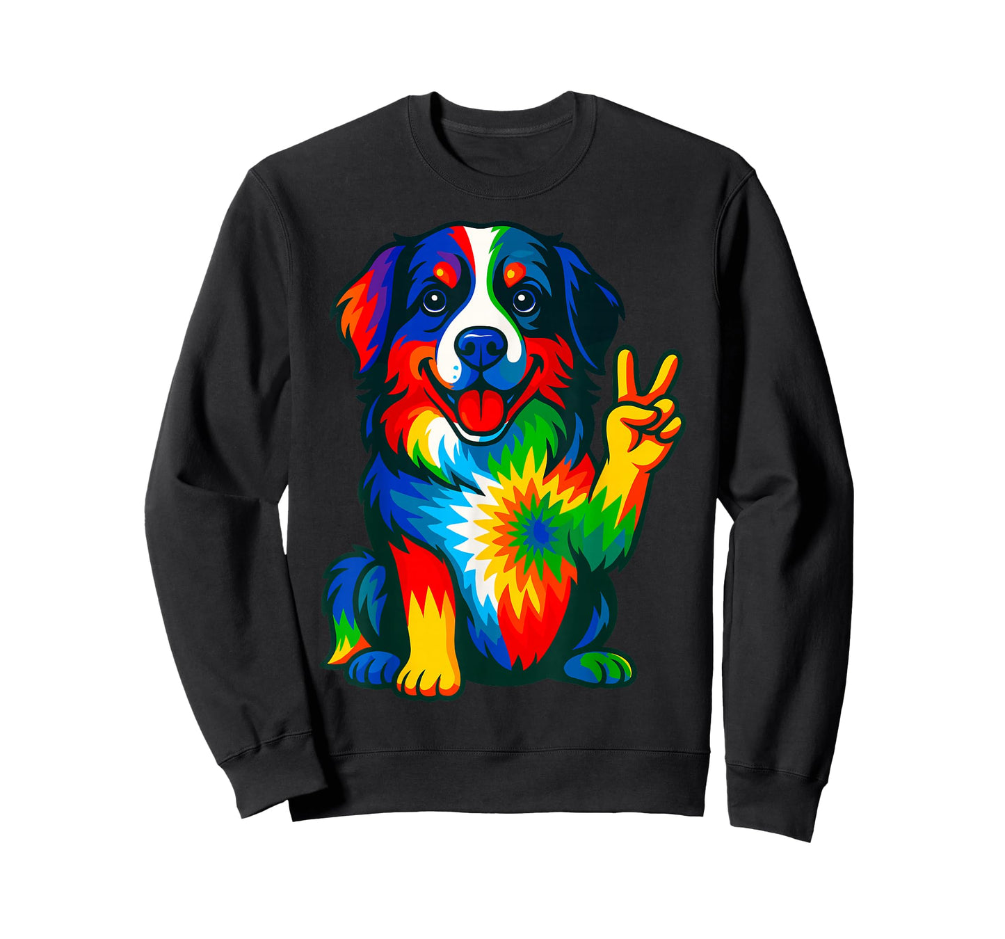 Tie-Dye Bernese Mountain Dog Hippie T-Shirt