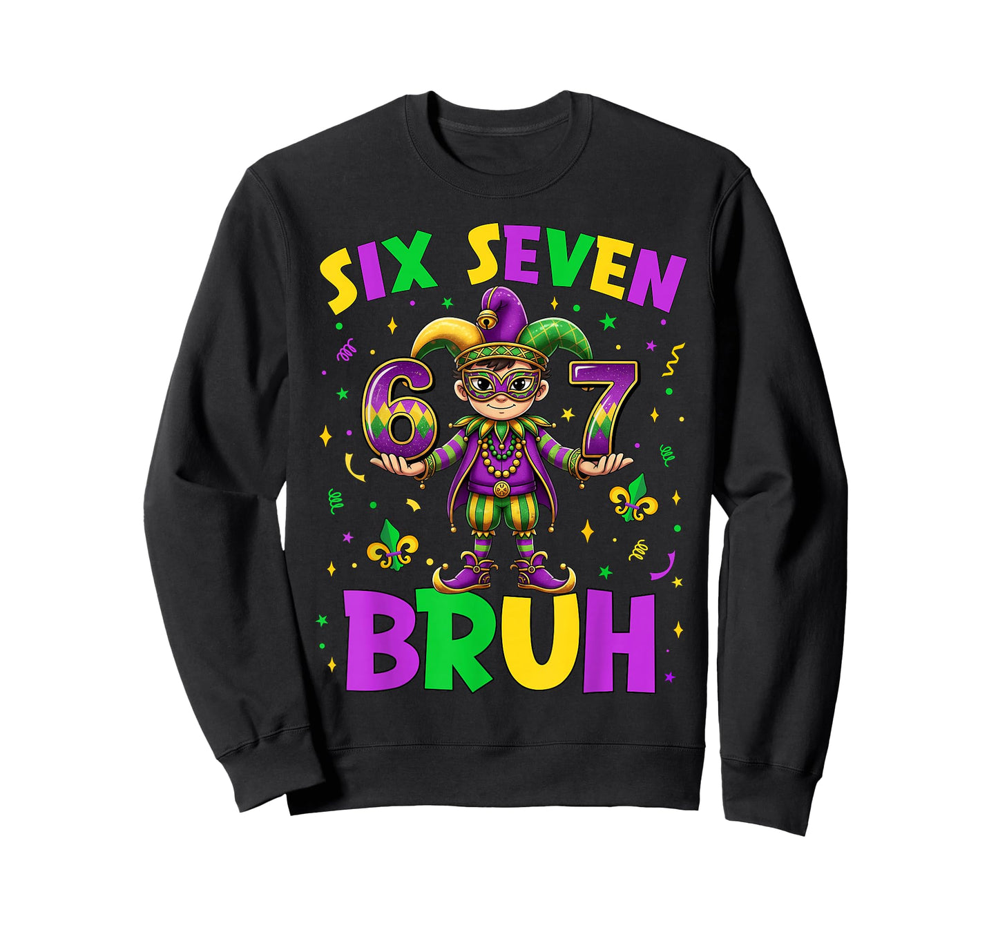 Bruh 67 Six Seven 6 7 Meme Mardi Gras New Orleans Trip Boys T-Shirt