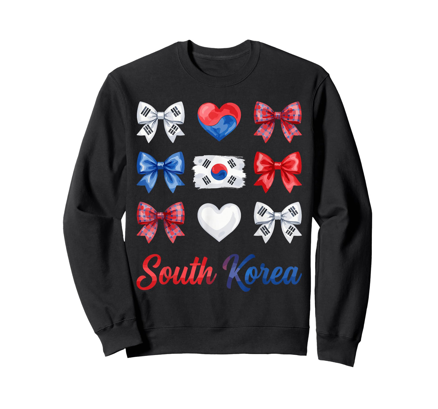 Coquette Bow South Korean Flag South Korea Hearts Cute Girls T-Shirt