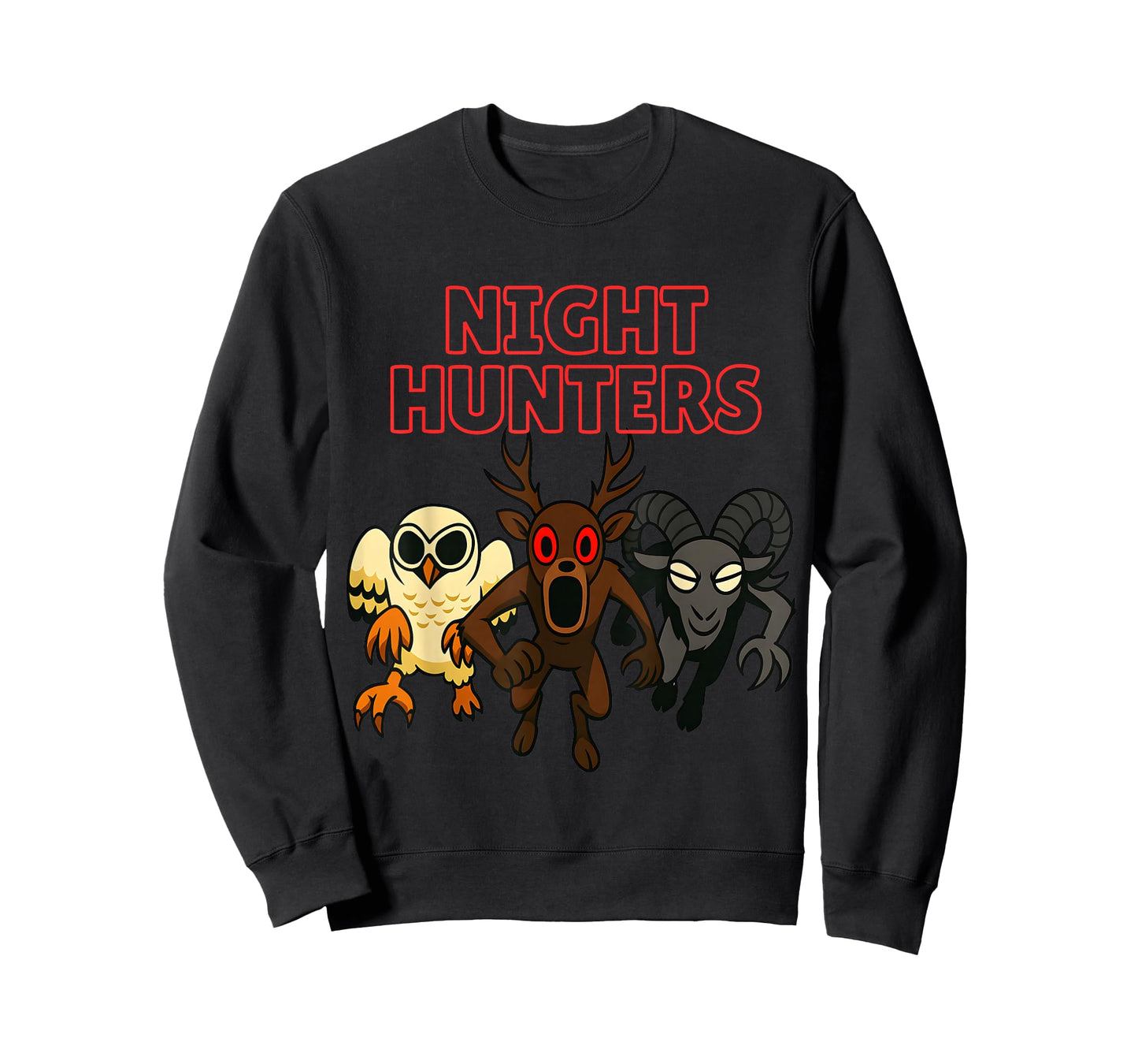 Night Hunters. 3 Animals in The Forest. Cool Gamer Design. T-Shirt