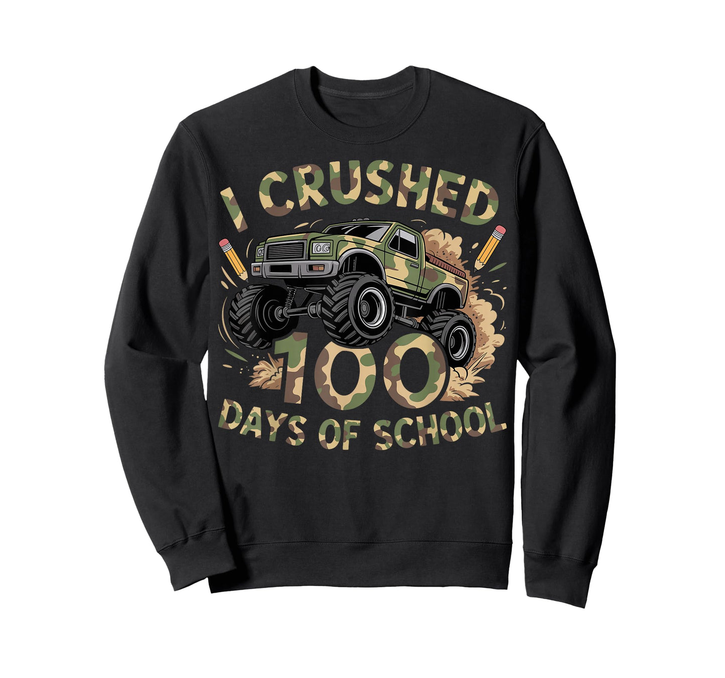 100 Days of School Monster Truck 100th Day of School Boys T-Shirt
